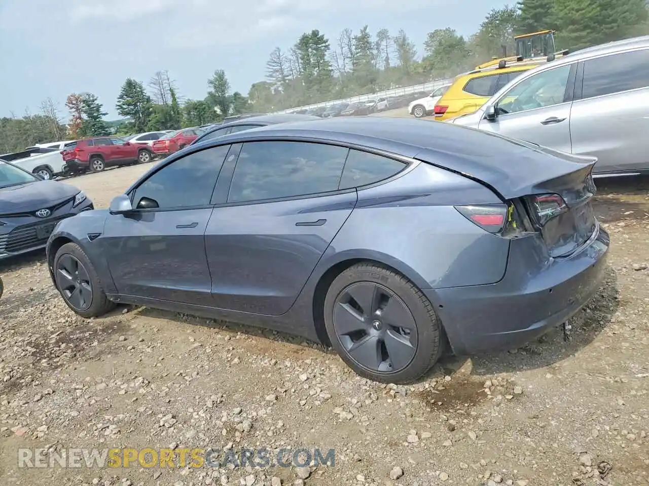 2 Photograph of a damaged car 5YJ3E1EB4MF860053 TESLA MODEL 3 2021