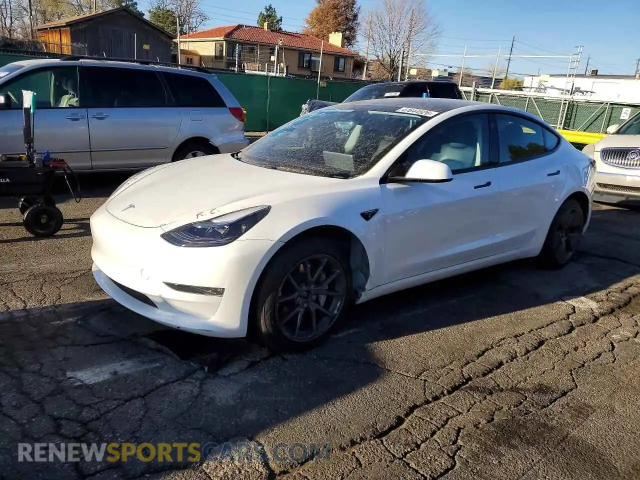 1 Photograph of a damaged car 5YJ3E1EB4MF902768 TESLA MODEL 3 2021