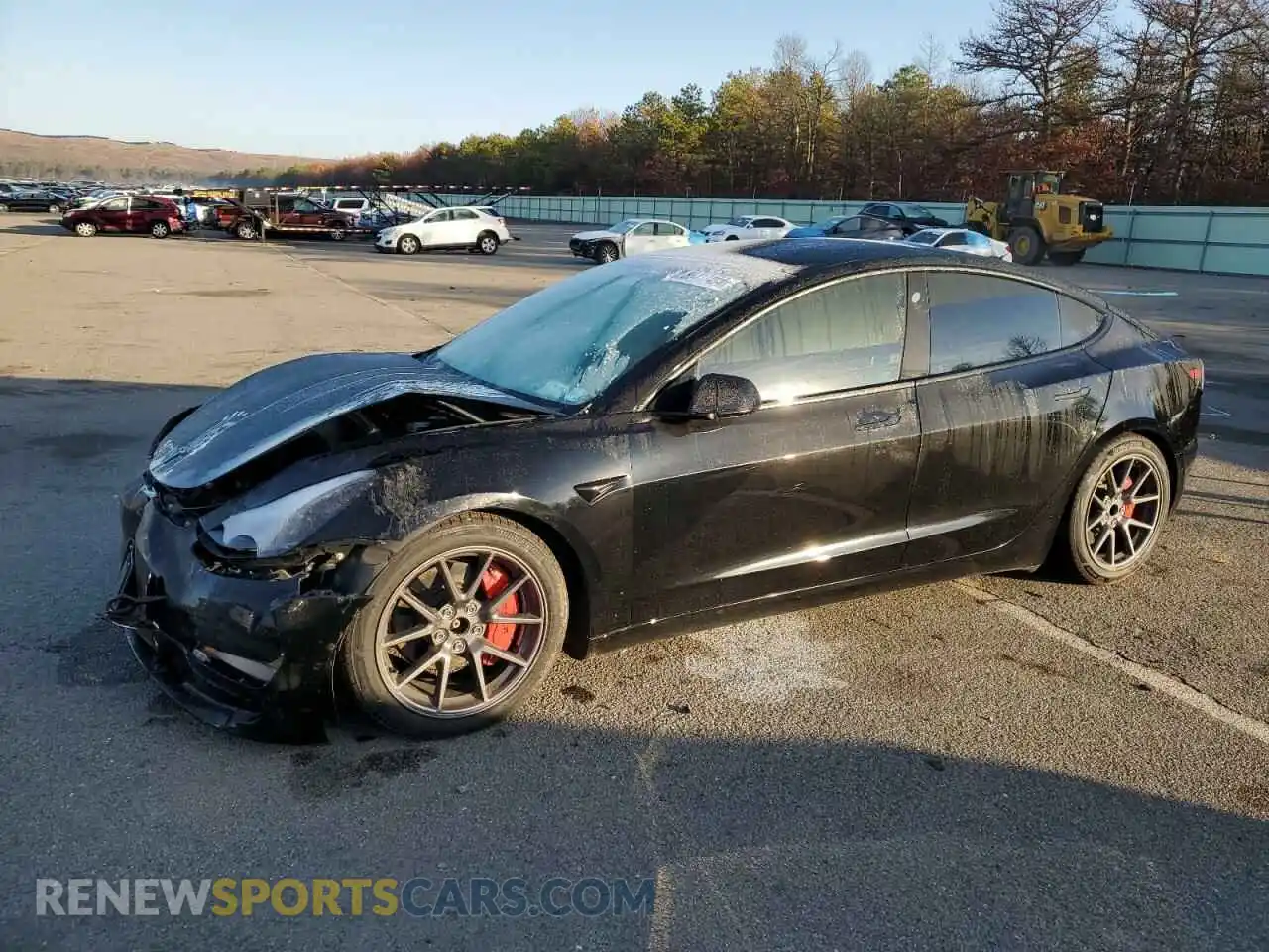 1 Photograph of a damaged car 5YJ3E1EB4MF903175 TESLA MODEL 3 2021