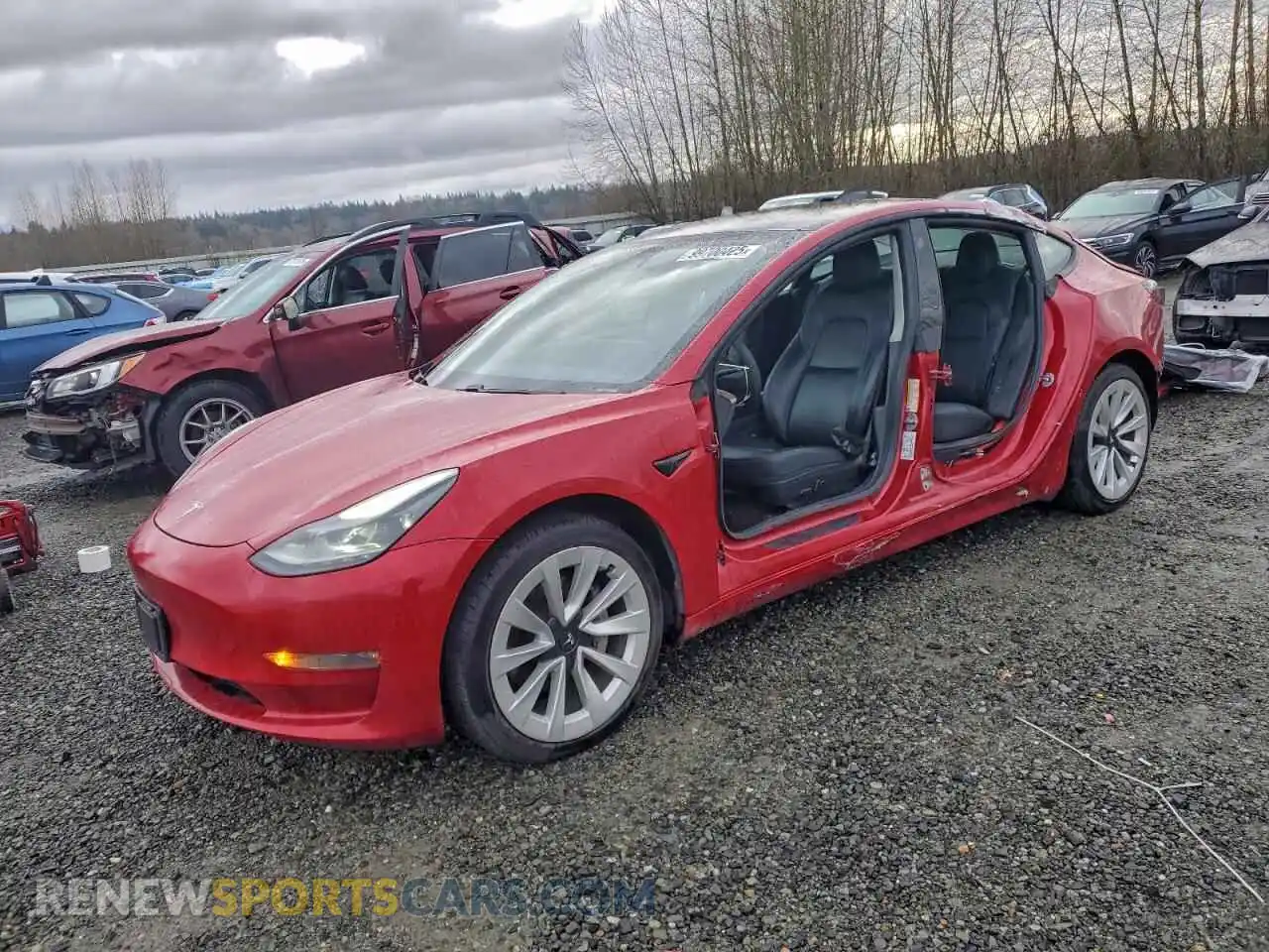 1 Фотография поврежденного автомобиля 5YJ3E1EB4MF935690 TESLA MODEL 3 2021
