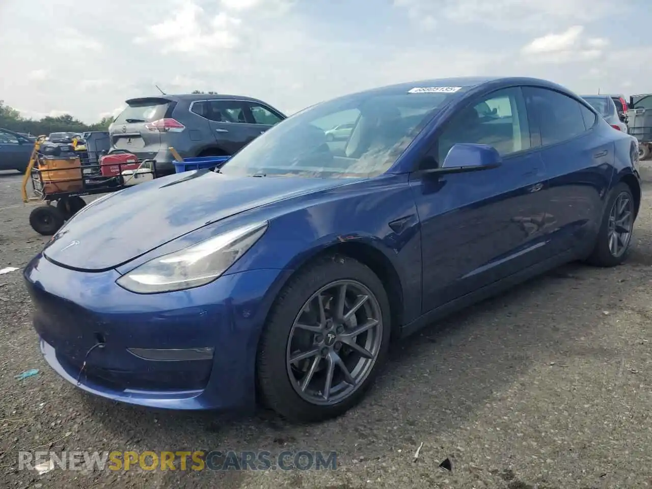 1 Photograph of a damaged car 5YJ3E1EB4MF960962 TESLA MODEL 3 2021