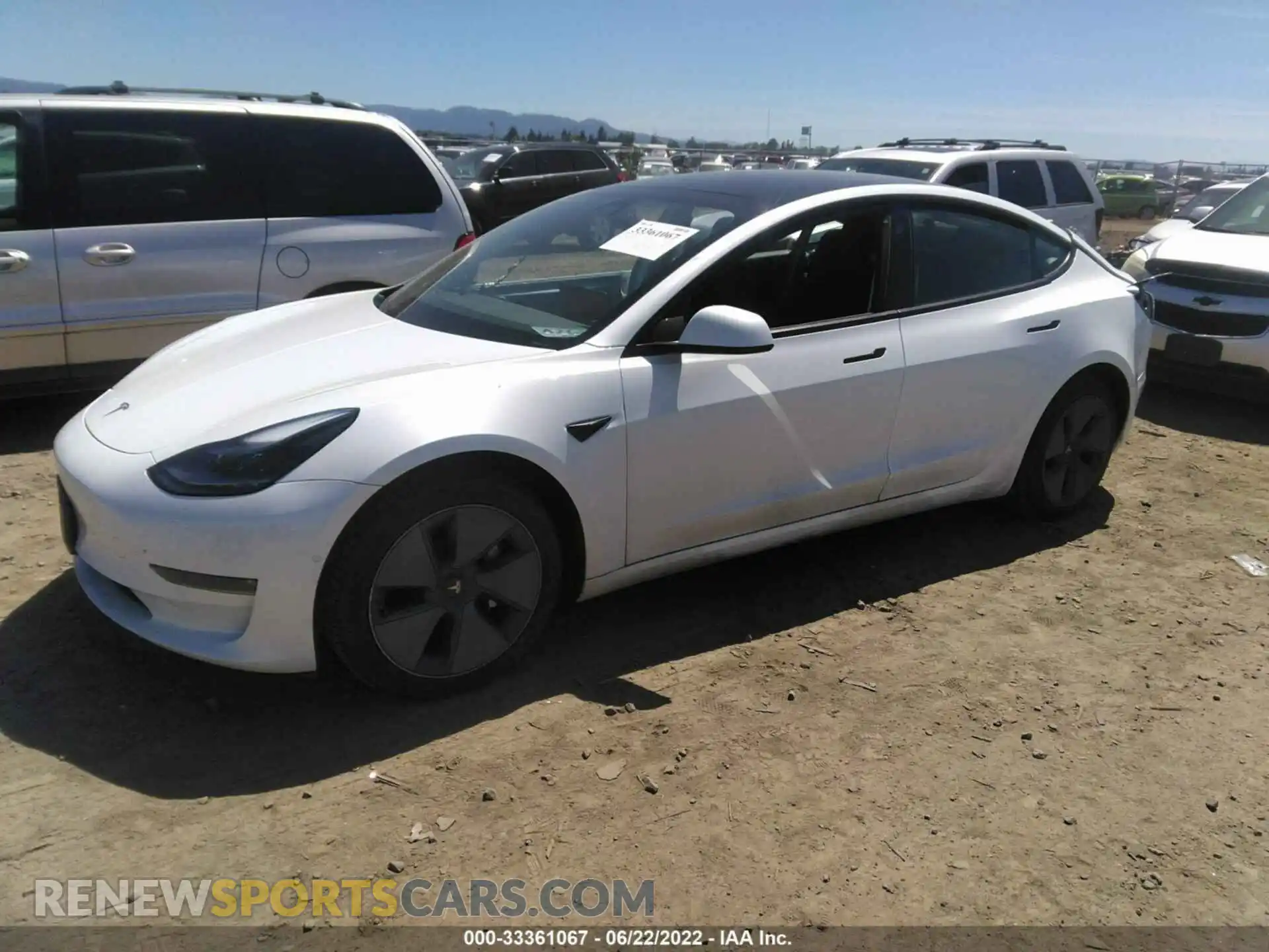 2 Photograph of a damaged car 5YJ3E1EB5MF015051 TESLA MODEL 3 2021