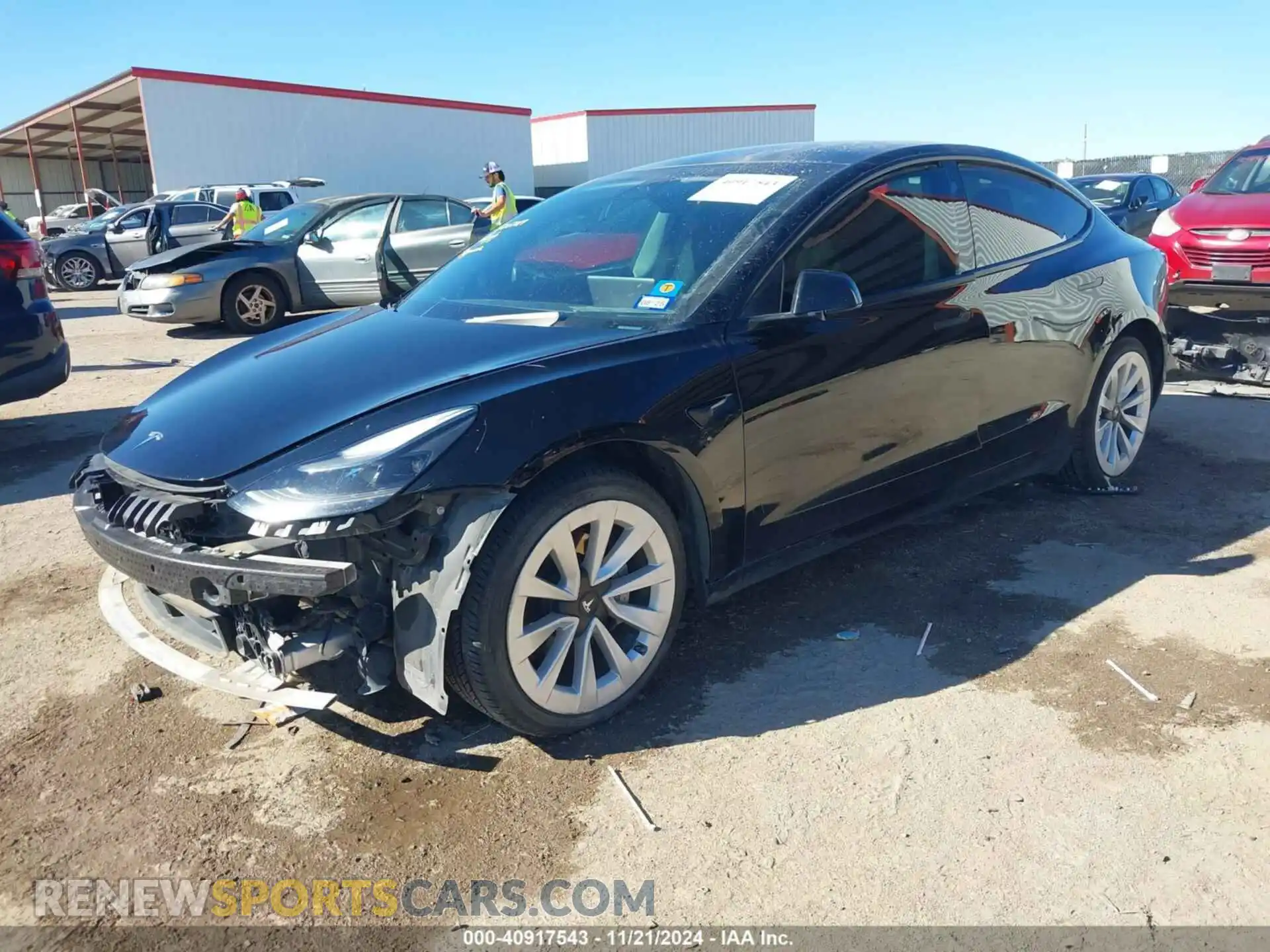 2 Photograph of a damaged car 5YJ3E1EB5MF036935 TESLA MODEL 3 2021