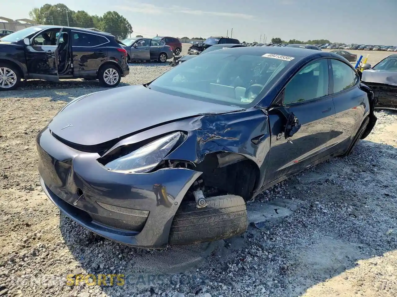 1 Photograph of a damaged car 5YJ3E1EB5MF044100 TESLA MODEL 3 2021