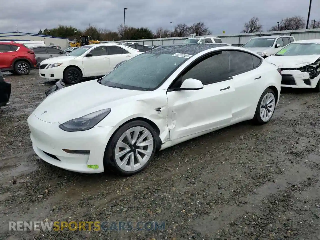 1 Photograph of a damaged car 5YJ3E1EB5MF071510 TESLA MODEL 3 2021