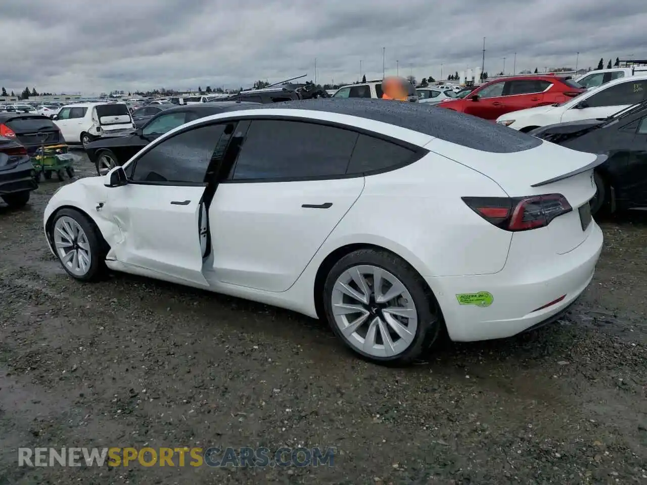 2 Photograph of a damaged car 5YJ3E1EB5MF071510 TESLA MODEL 3 2021