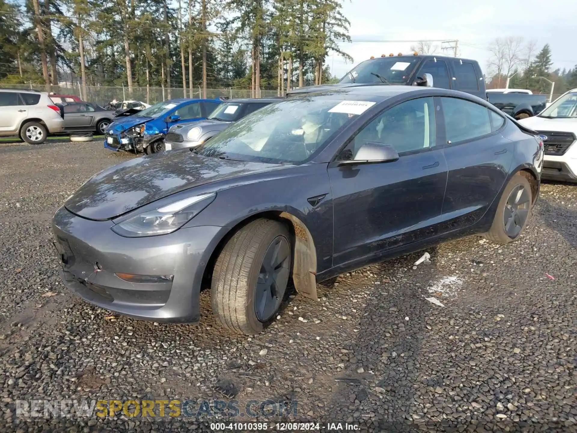 2 fotografías del automóvil dañado 5YJ3E1EB5MF073306 TESLA MODEL 3 2021