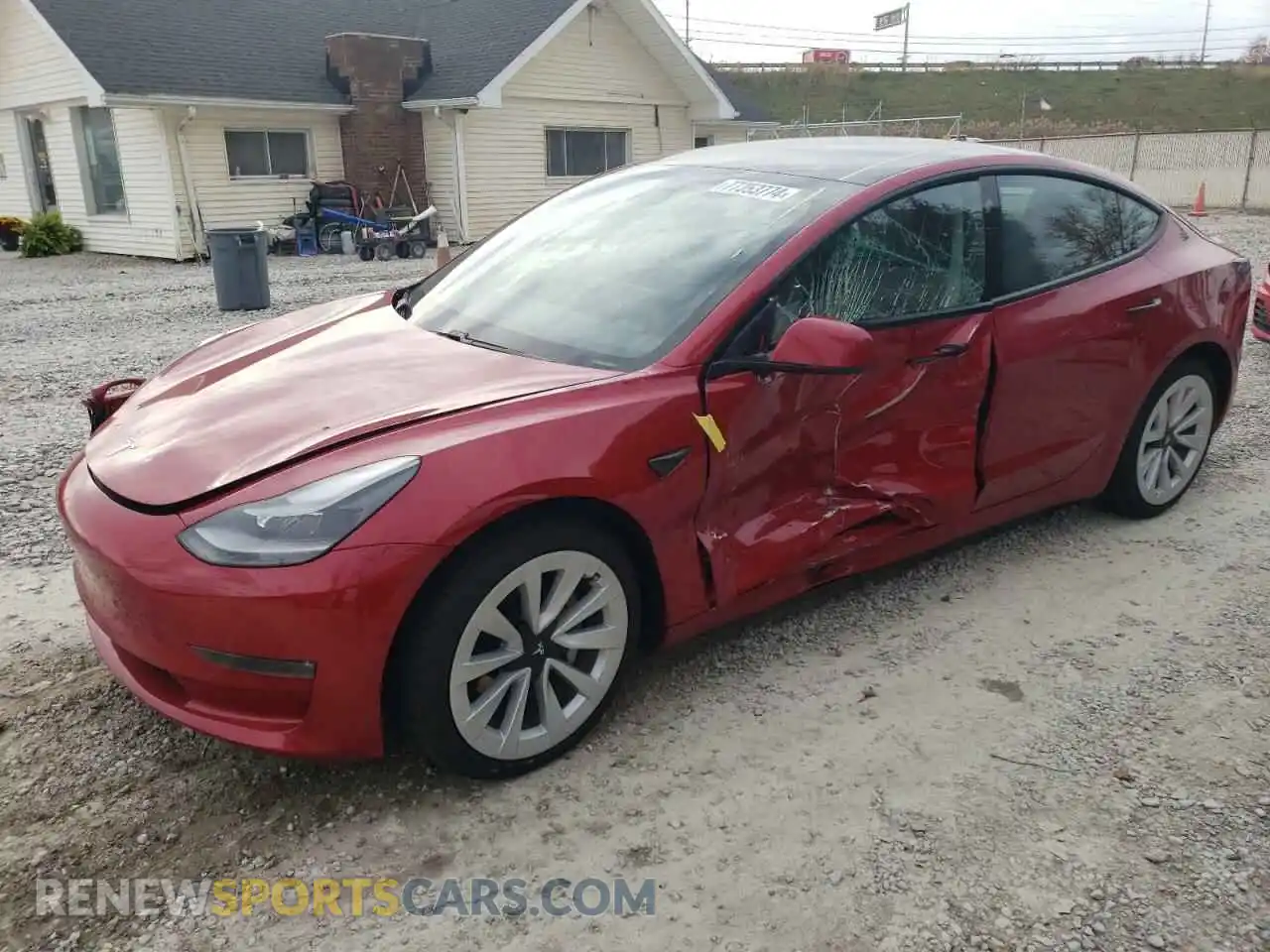 1 Photograph of a damaged car 5YJ3E1EB5MF079672 TESLA MODEL 3 2021