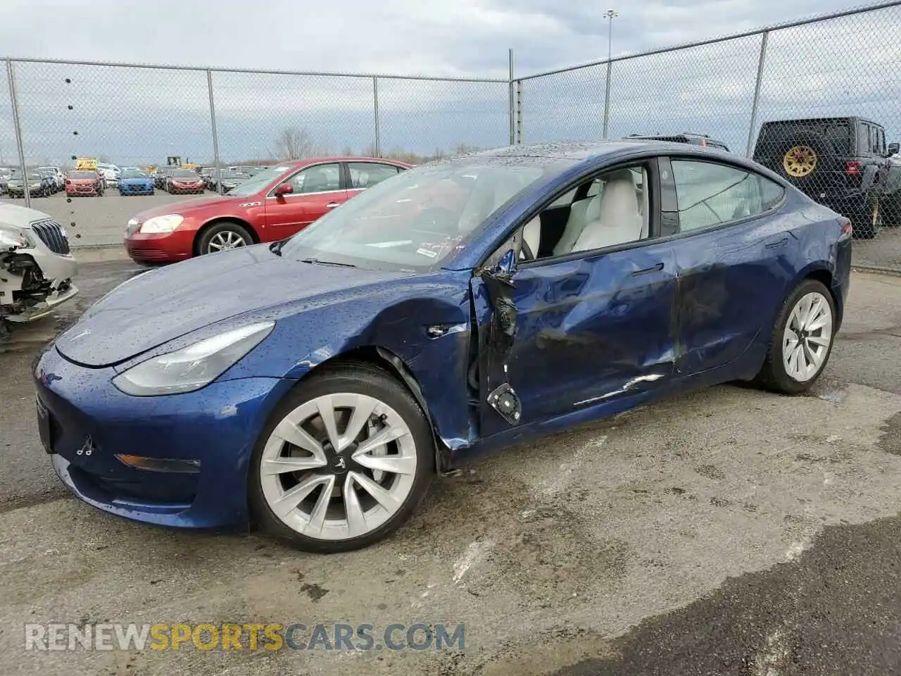 1 Photograph of a damaged car 5YJ3E1EB5MF081440 TESLA MODEL 3 2021