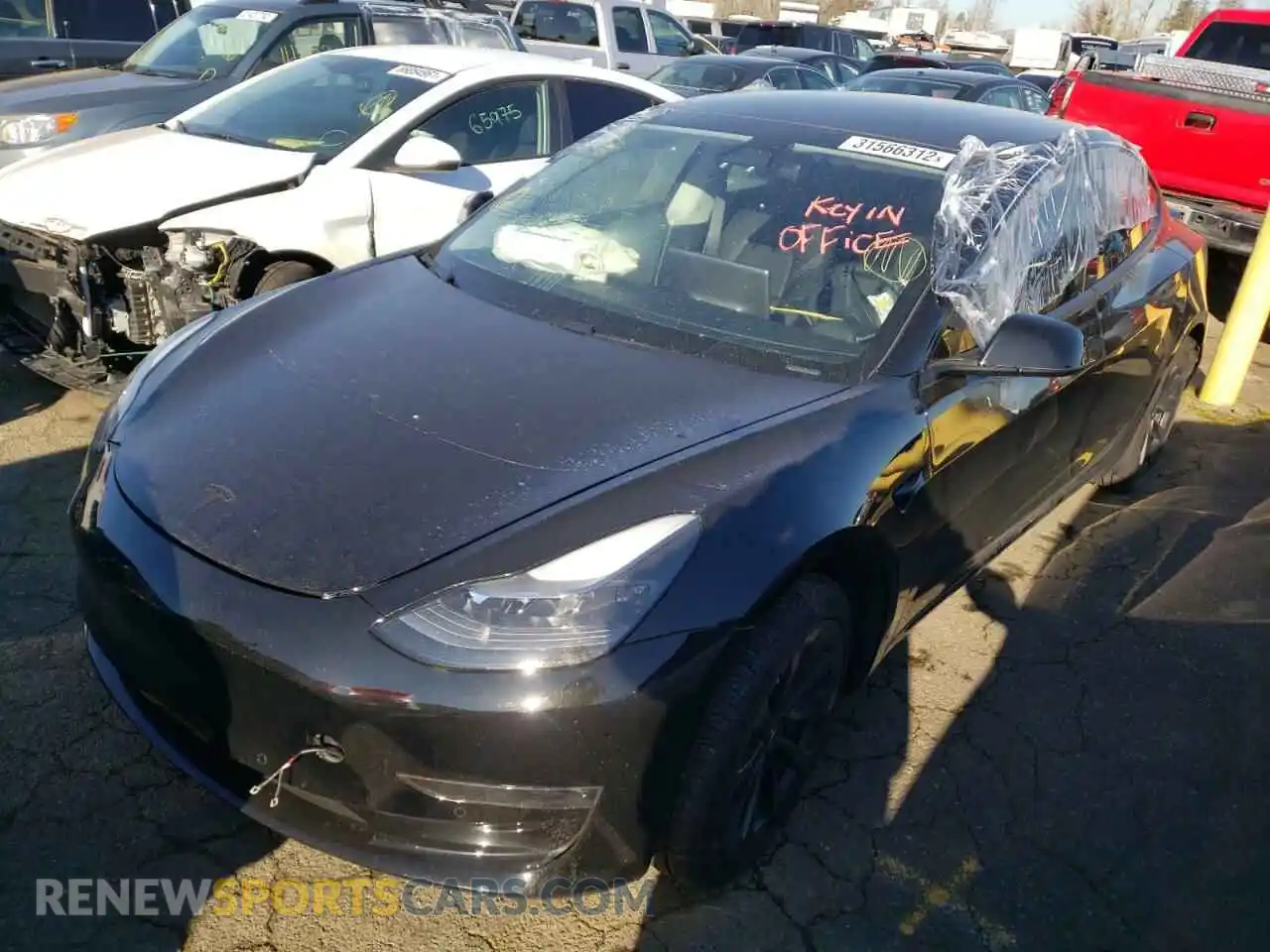 2 Photograph of a damaged car 5YJ3E1EB5MF085505 TESLA MODEL 3 2021