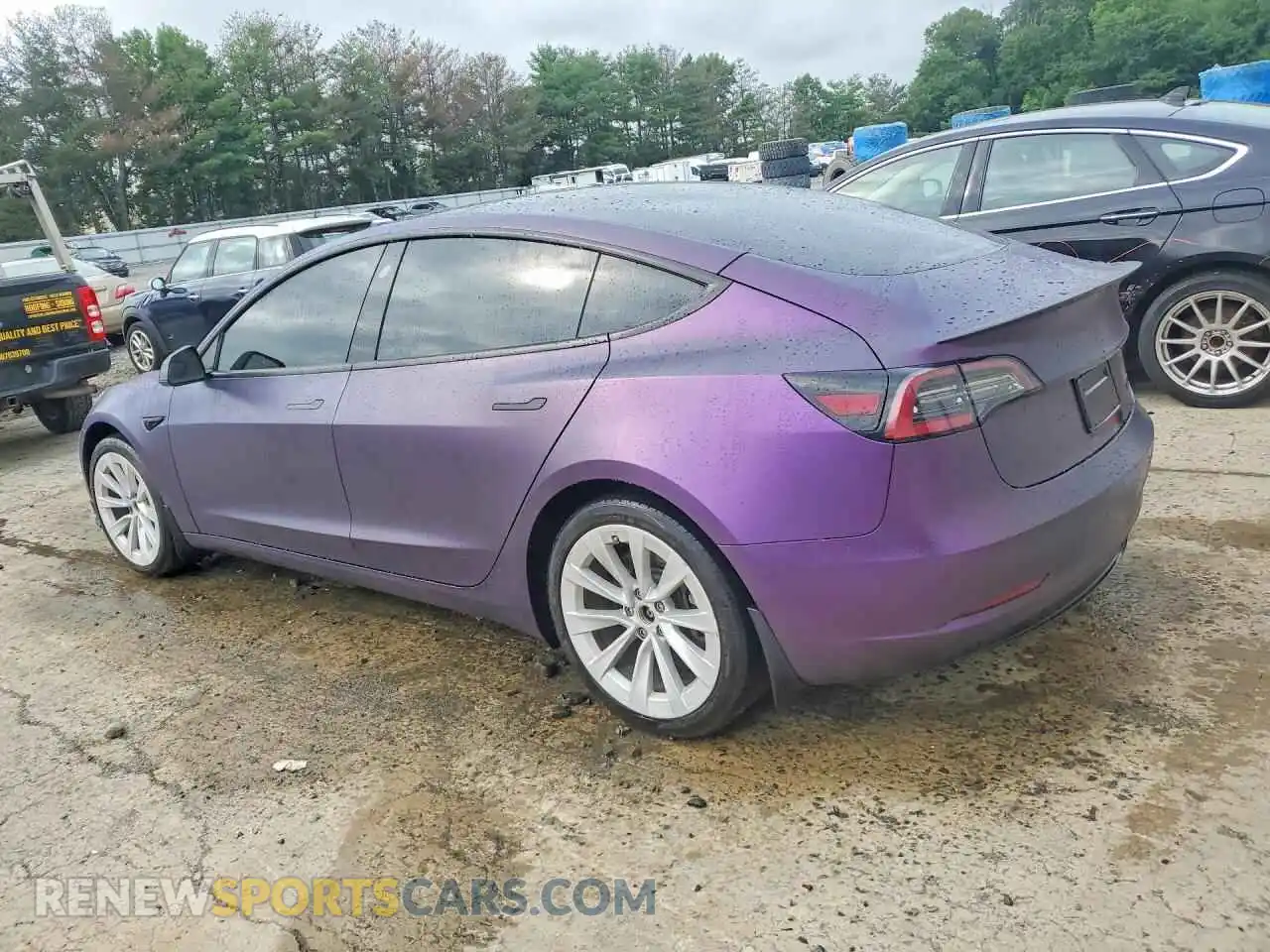 2 fotografías del automóvil dañado 5YJ3E1EB5MF094799 TESLA MODEL 3 2021
