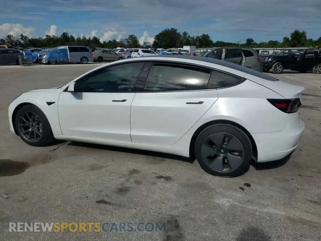 2 fotografías del automóvil dañado 5YJ3E1EB5MF855170 TESLA MODEL 3 2021