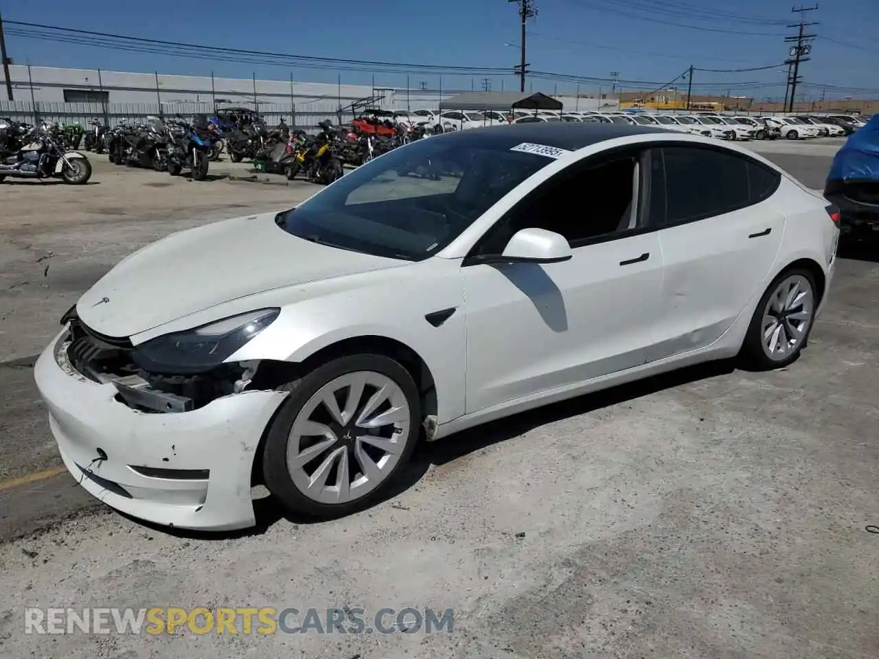 1 Photograph of a damaged car 5YJ3E1EB5MF868954 TESLA MODEL 3 2021