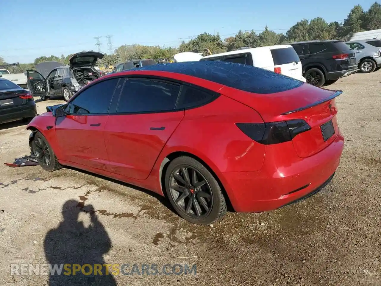 2 Photograph of a damaged car 5YJ3E1EB5MF927999 TESLA MODEL 3 2021