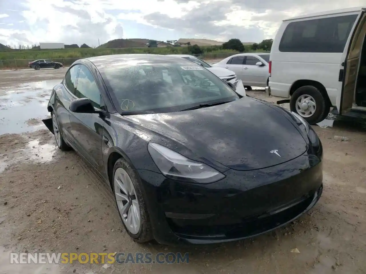 1 Photograph of a damaged car 5YJ3E1EB5MF974966 TESLA MODEL 3 2021