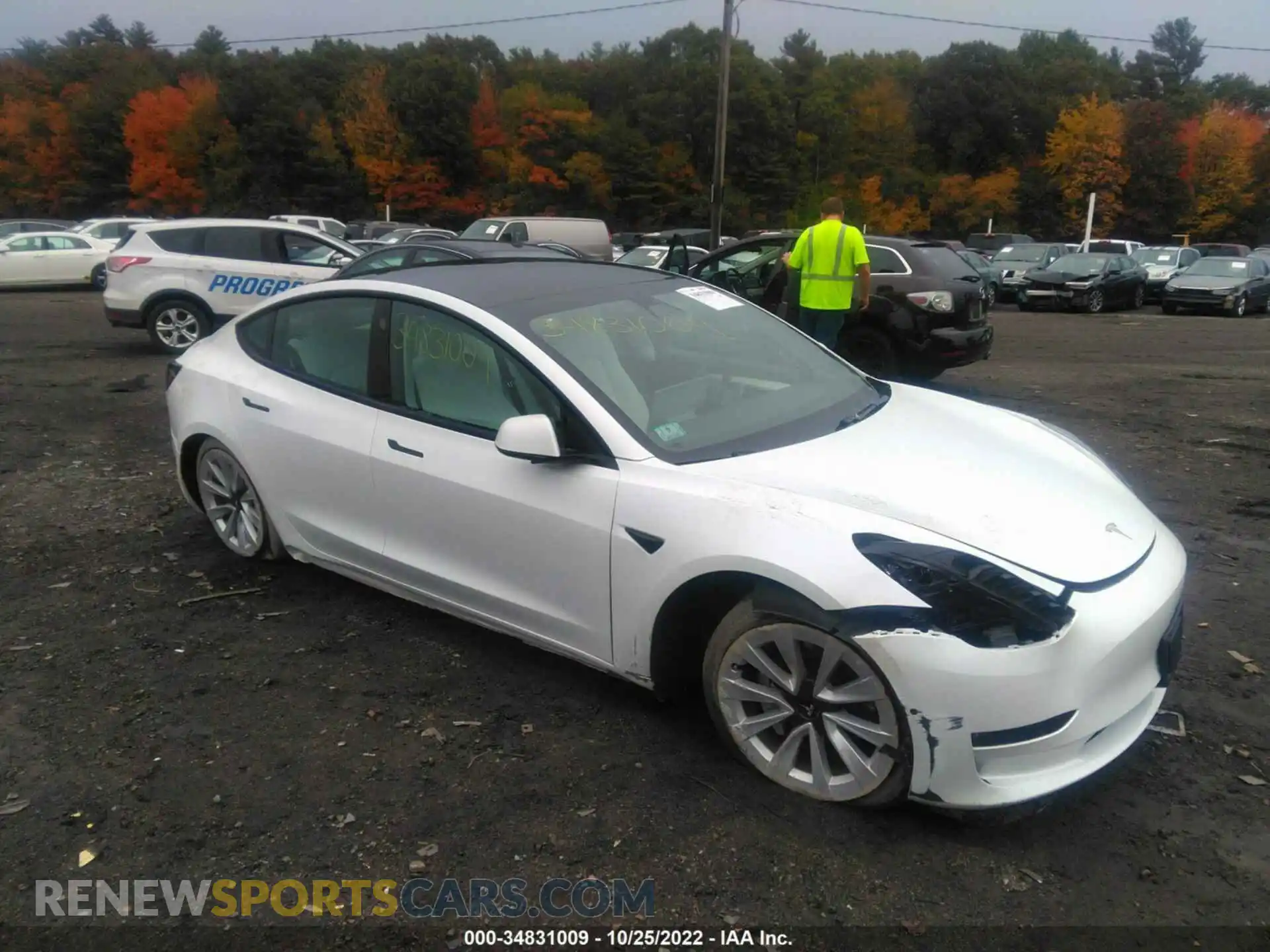 1 Photograph of a damaged car 5YJ3E1EB5MF980847 TESLA MODEL 3 2021