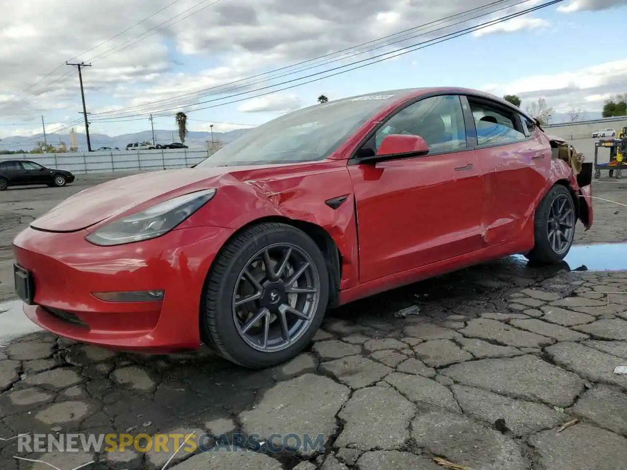1 Photograph of a damaged car 5YJ3E1EB6MF003720 TESLA MODEL 3 2021