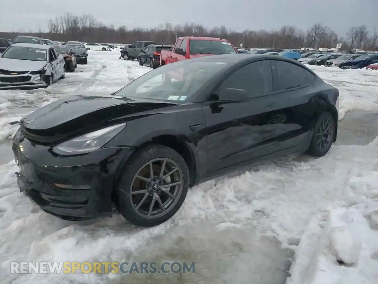 1 Photograph of a damaged car 5YJ3E1EB6MF014796 TESLA MODEL 3 2021