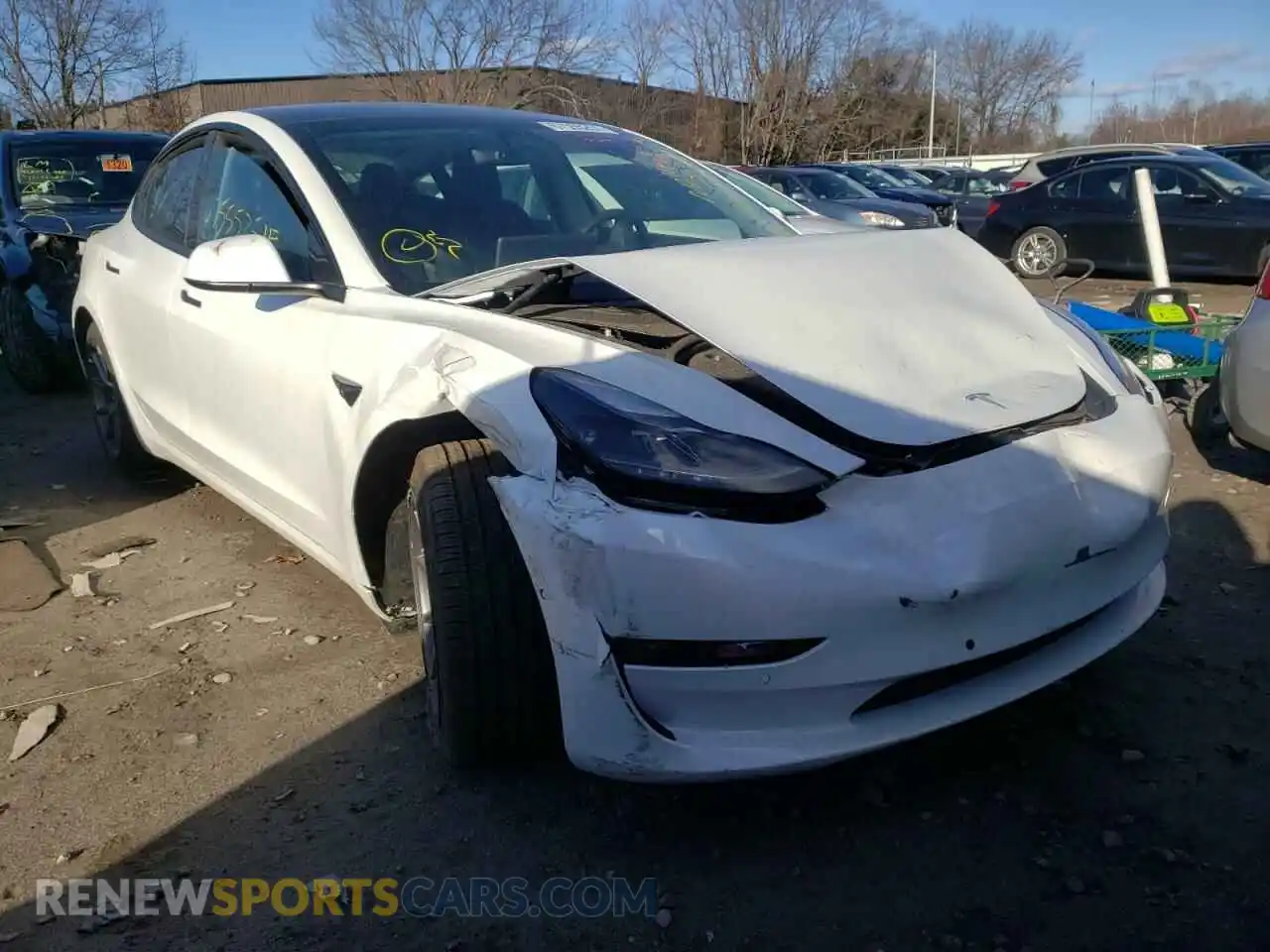 1 Photograph of a damaged car 5YJ3E1EB6MF055302 TESLA MODEL 3 2021