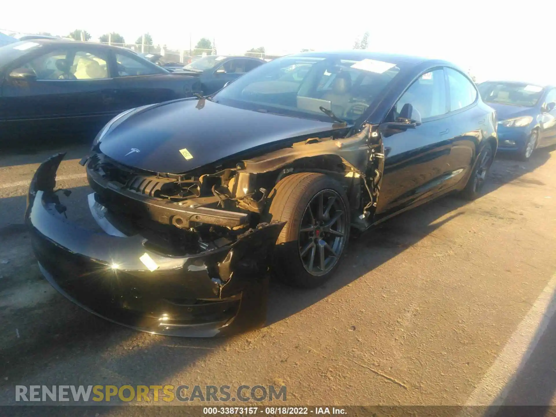 2 Photograph of a damaged car 5YJ3E1EB6MF056658 TESLA MODEL 3 2021