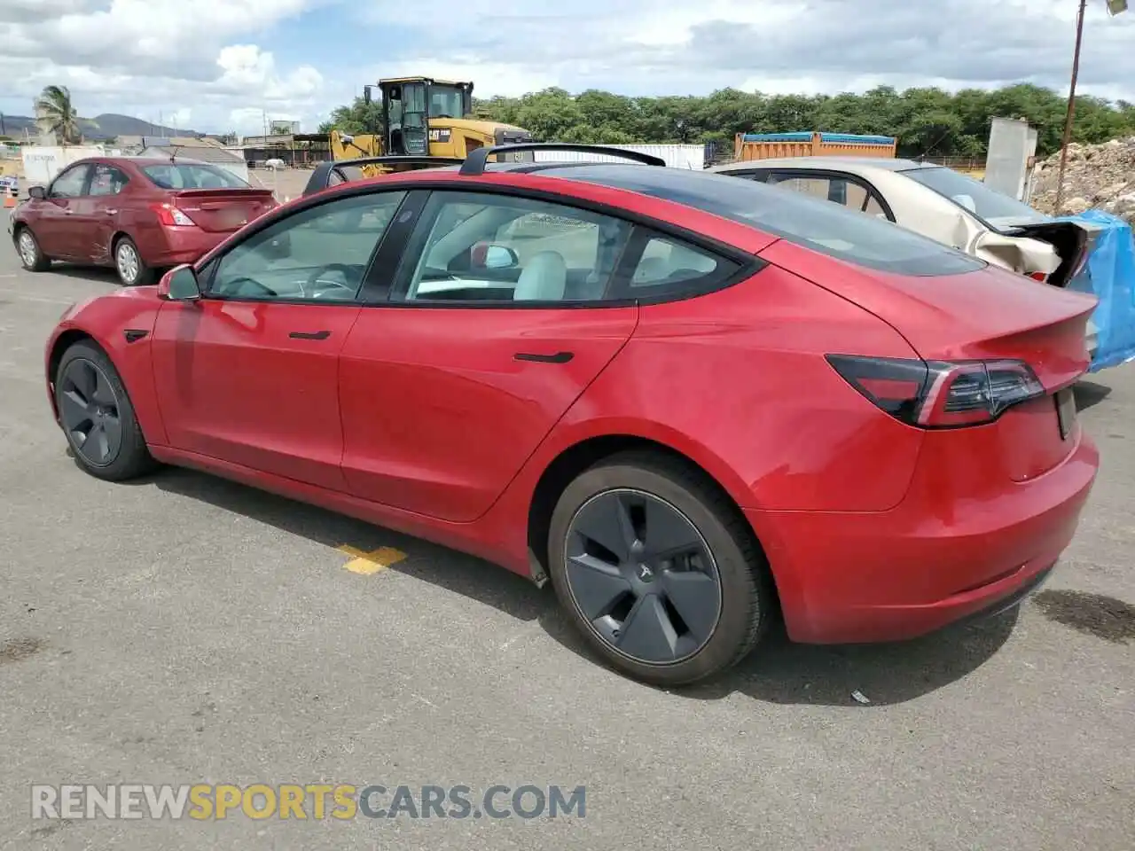 2 Photograph of a damaged car 5YJ3E1EB6MF092012 TESLA MODEL 3 2021