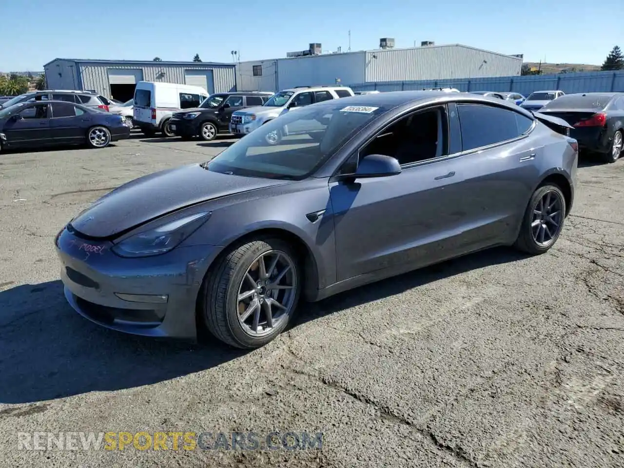 1 Photograph of a damaged car 5YJ3E1EB6MF878327 TESLA MODEL 3 2021