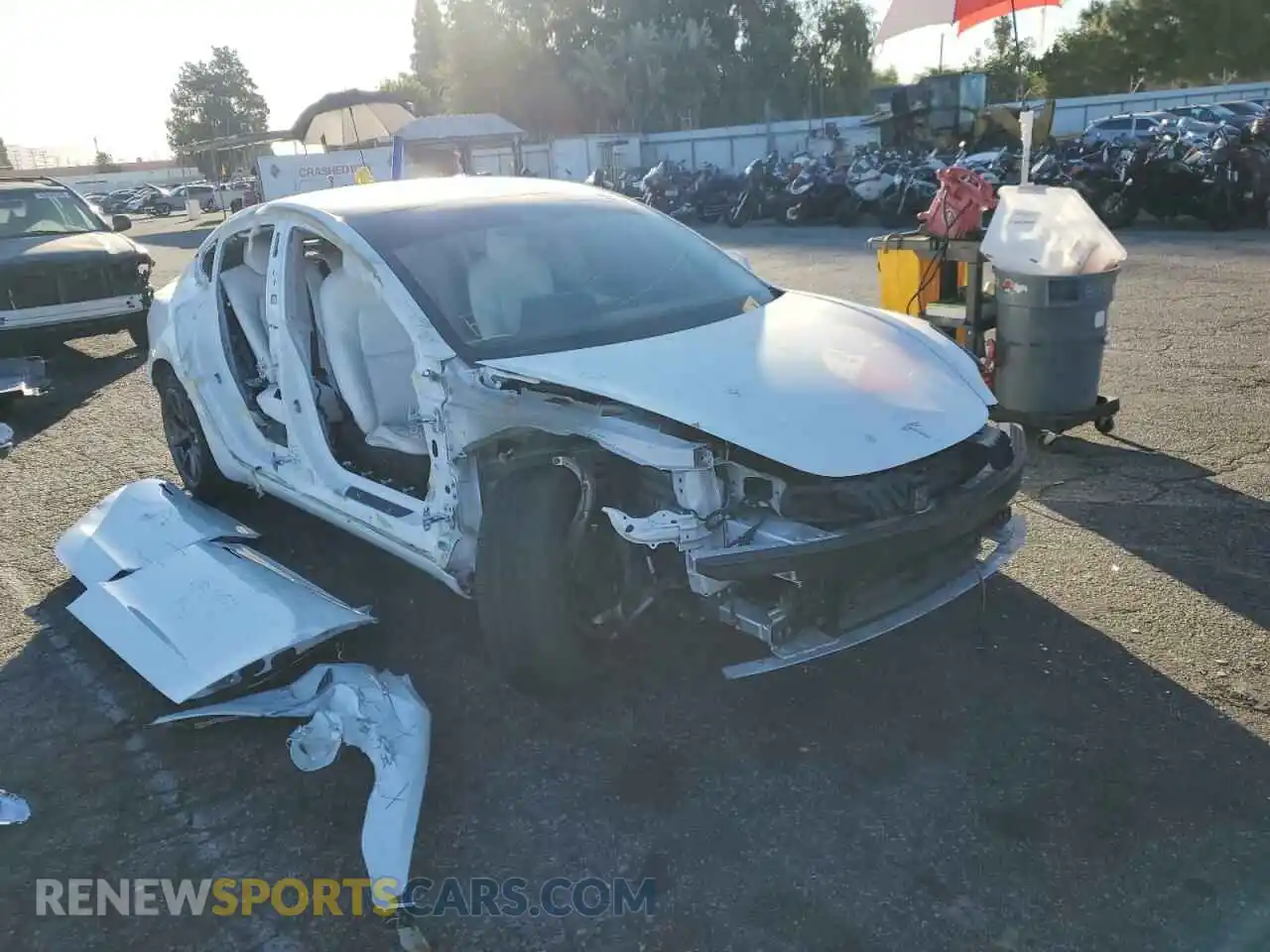 1 Photograph of a damaged car 5YJ3E1EB6MF927025 TESLA MODEL 3 2021
