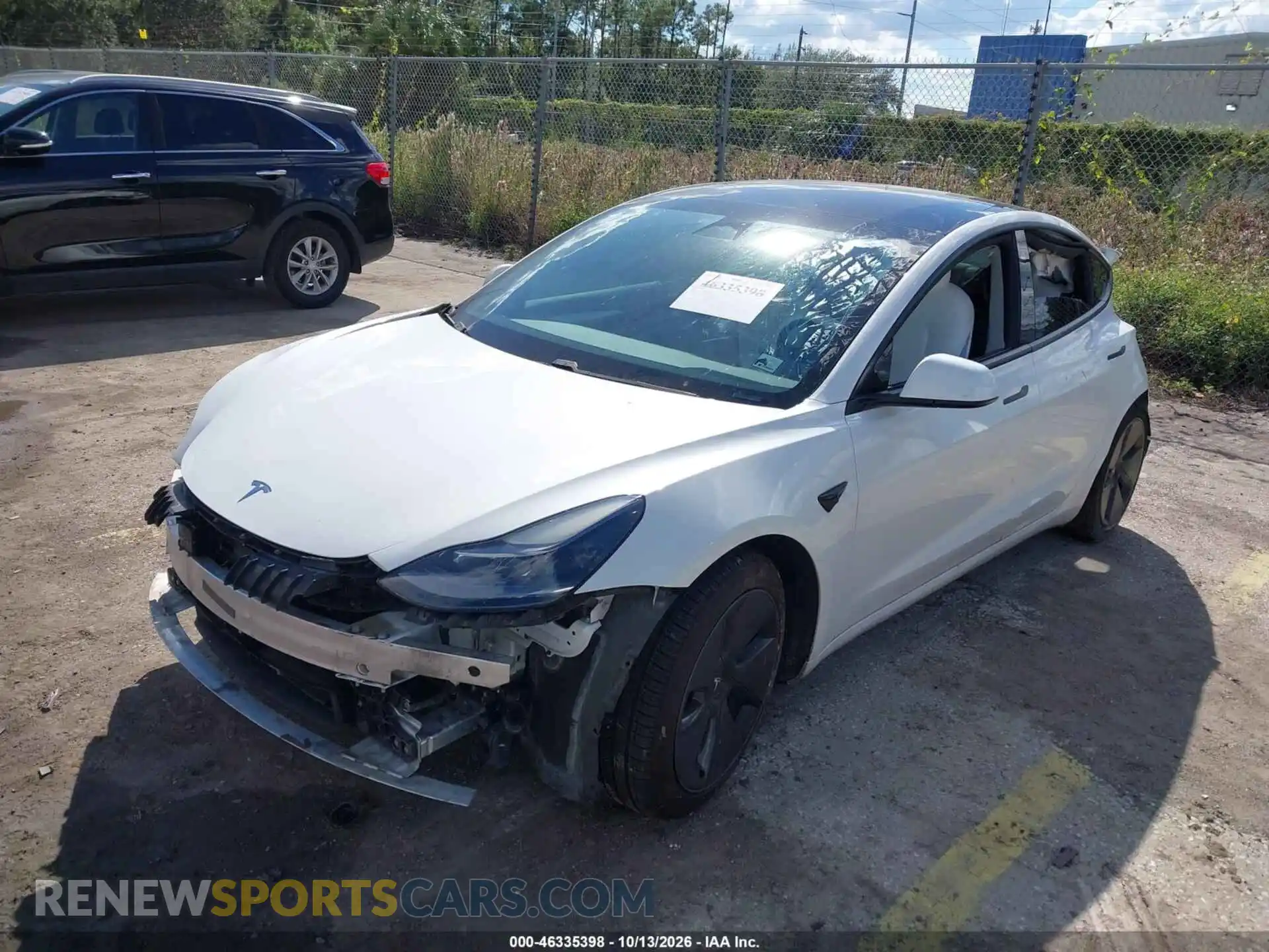 2 fotografías del automóvil dañado 5YJ3E1EB6MF948070 TESLA MODEL 3 2021