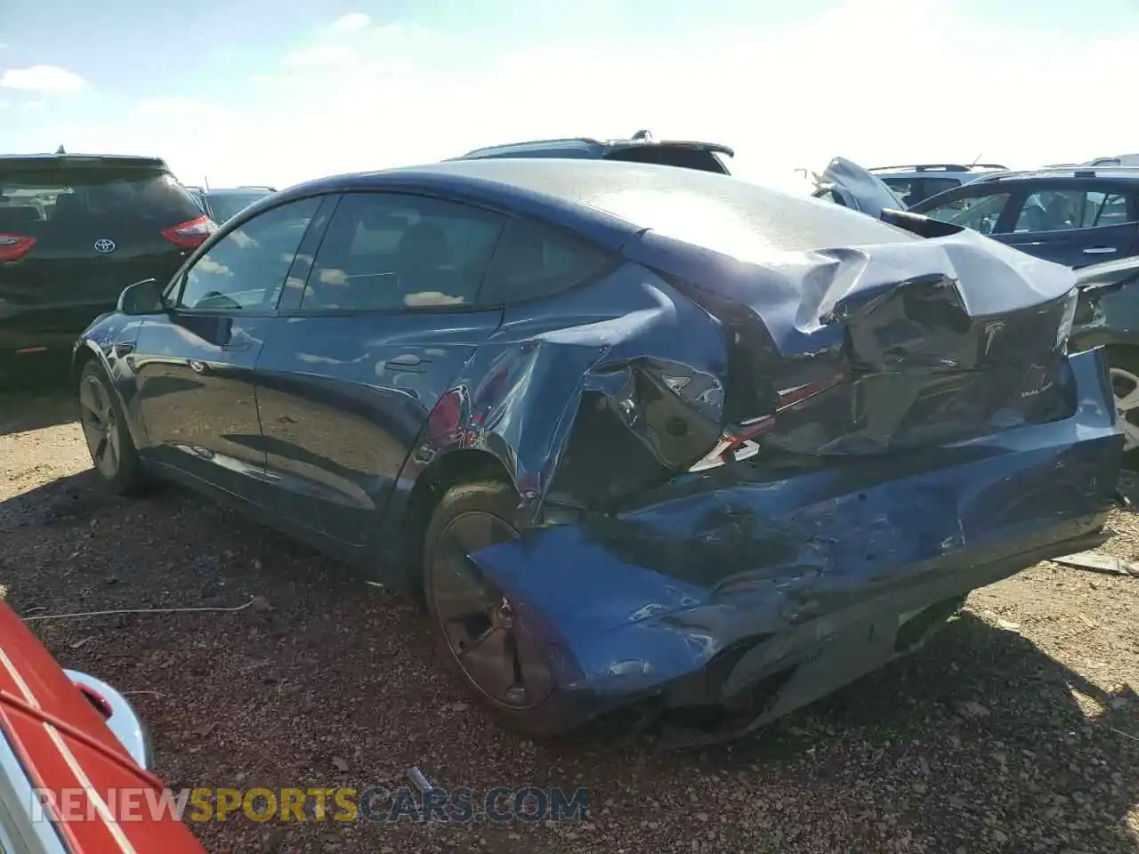 2 Photograph of a damaged car 5YJ3E1EB6MF980601 TESLA MODEL 3 2021