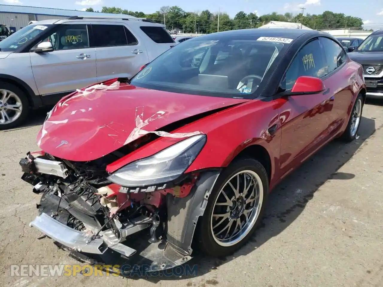 2 Photograph of a damaged car 5YJ3E1EB7MF019778 TESLA MODEL 3 2021