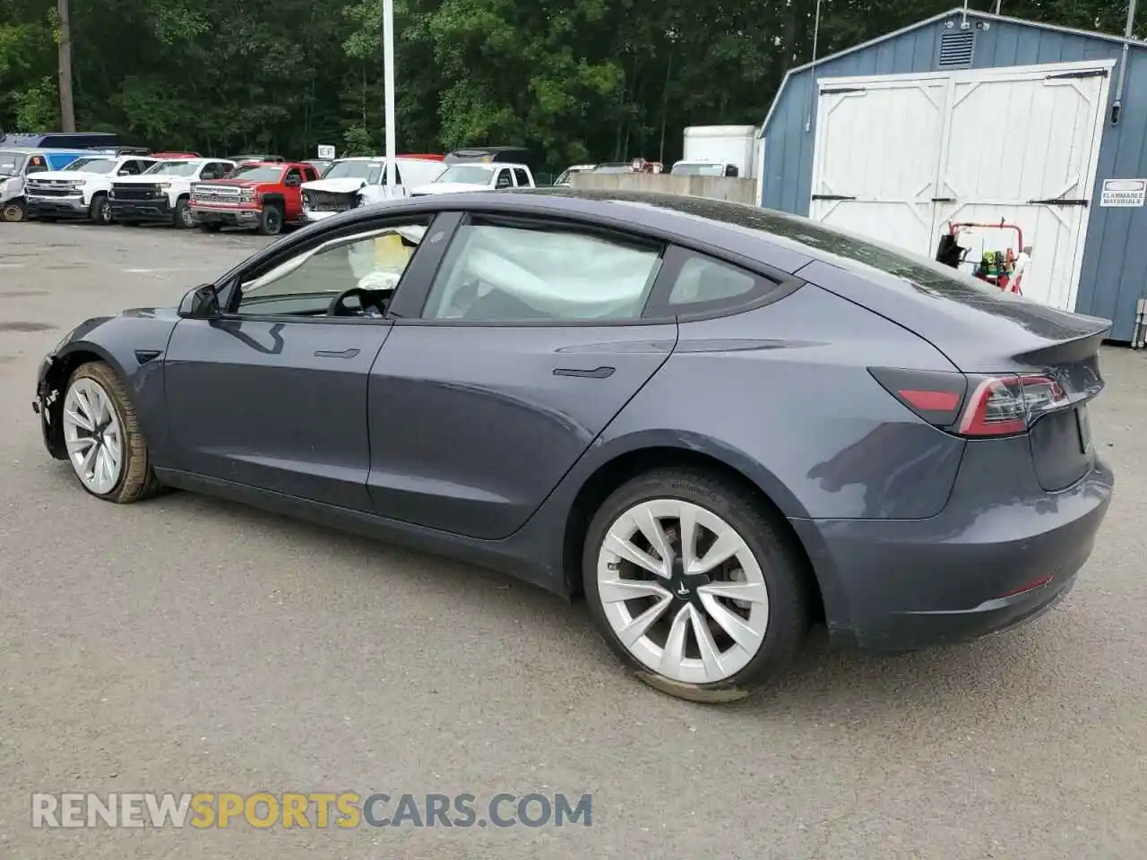 2 Photograph of a damaged car 5YJ3E1EB7MF031459 TESLA MODEL 3 2021
