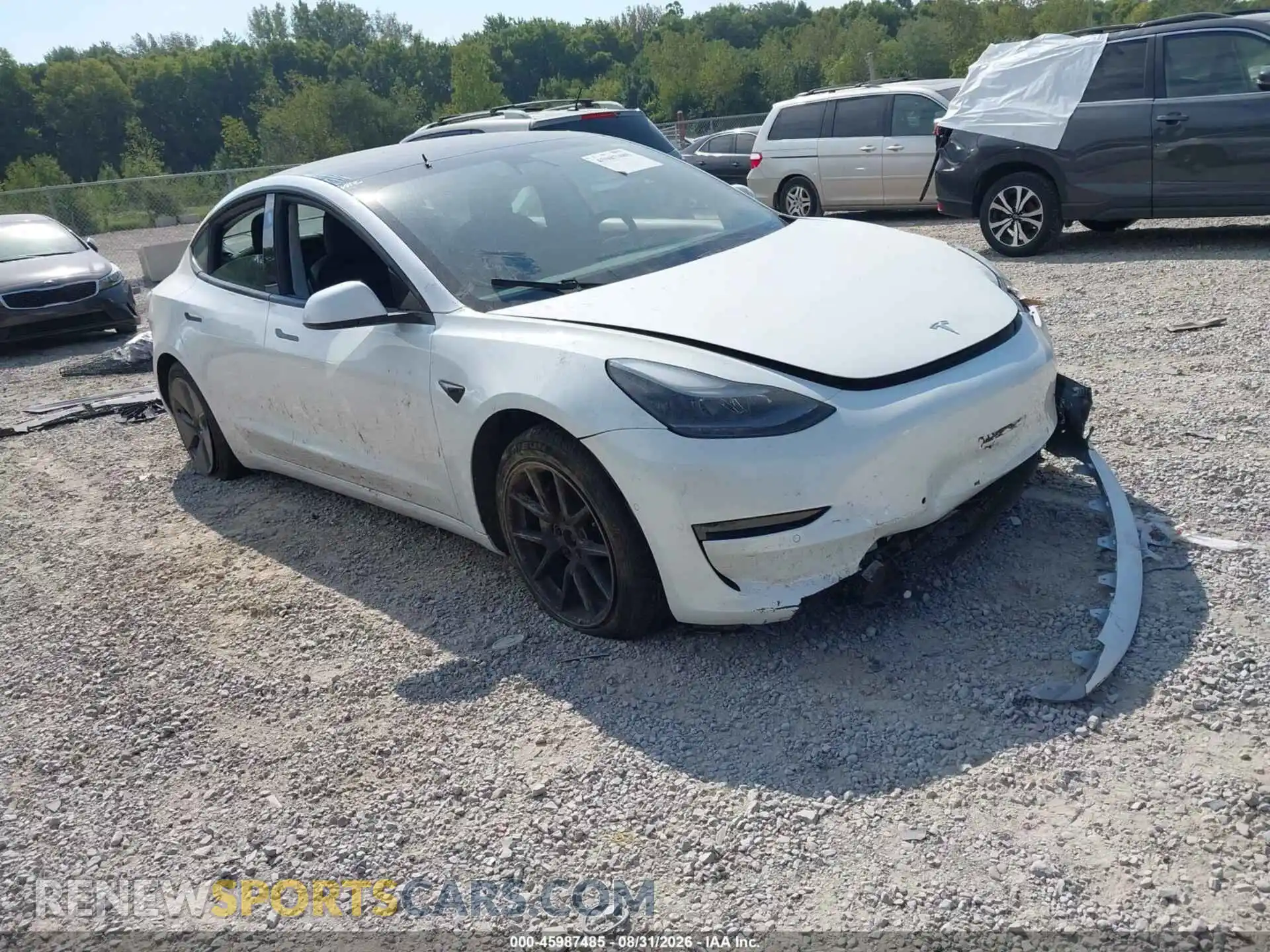 1 Photograph of a damaged car 5YJ3E1EB7MF049556 TESLA MODEL 3 2021