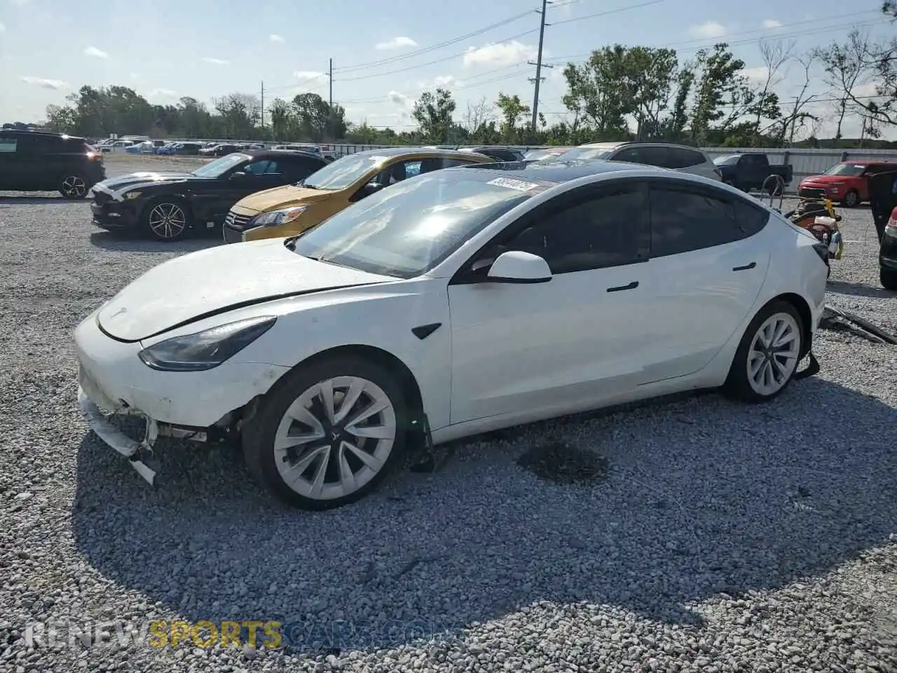 1 Photograph of a damaged car 5YJ3E1EB7MF049668 TESLA MODEL 3 2021