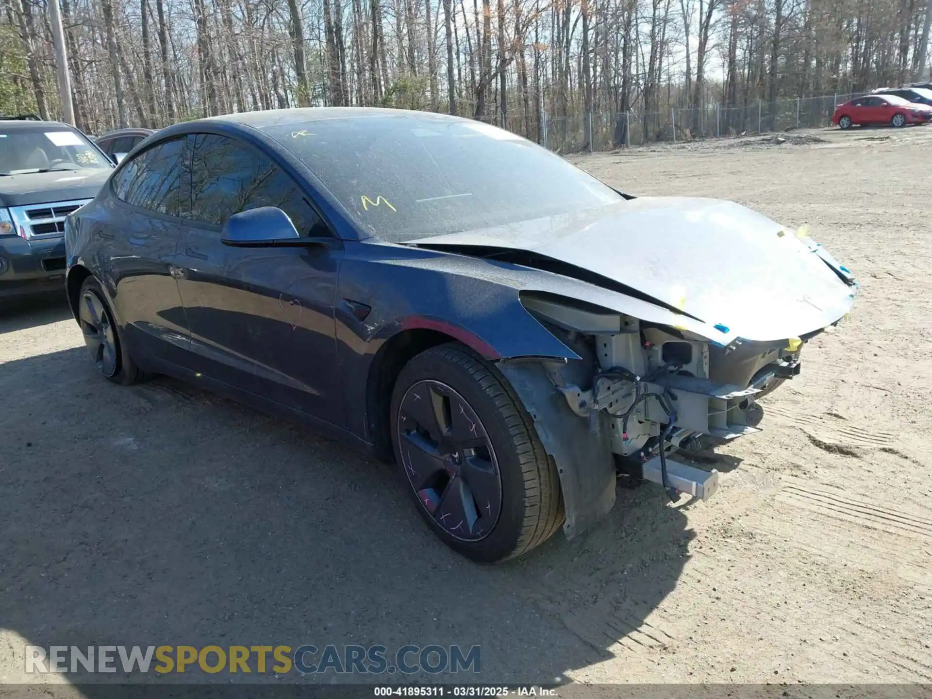 1 Photograph of a damaged car 5YJ3E1EB7MF050917 TESLA MODEL 3 2021