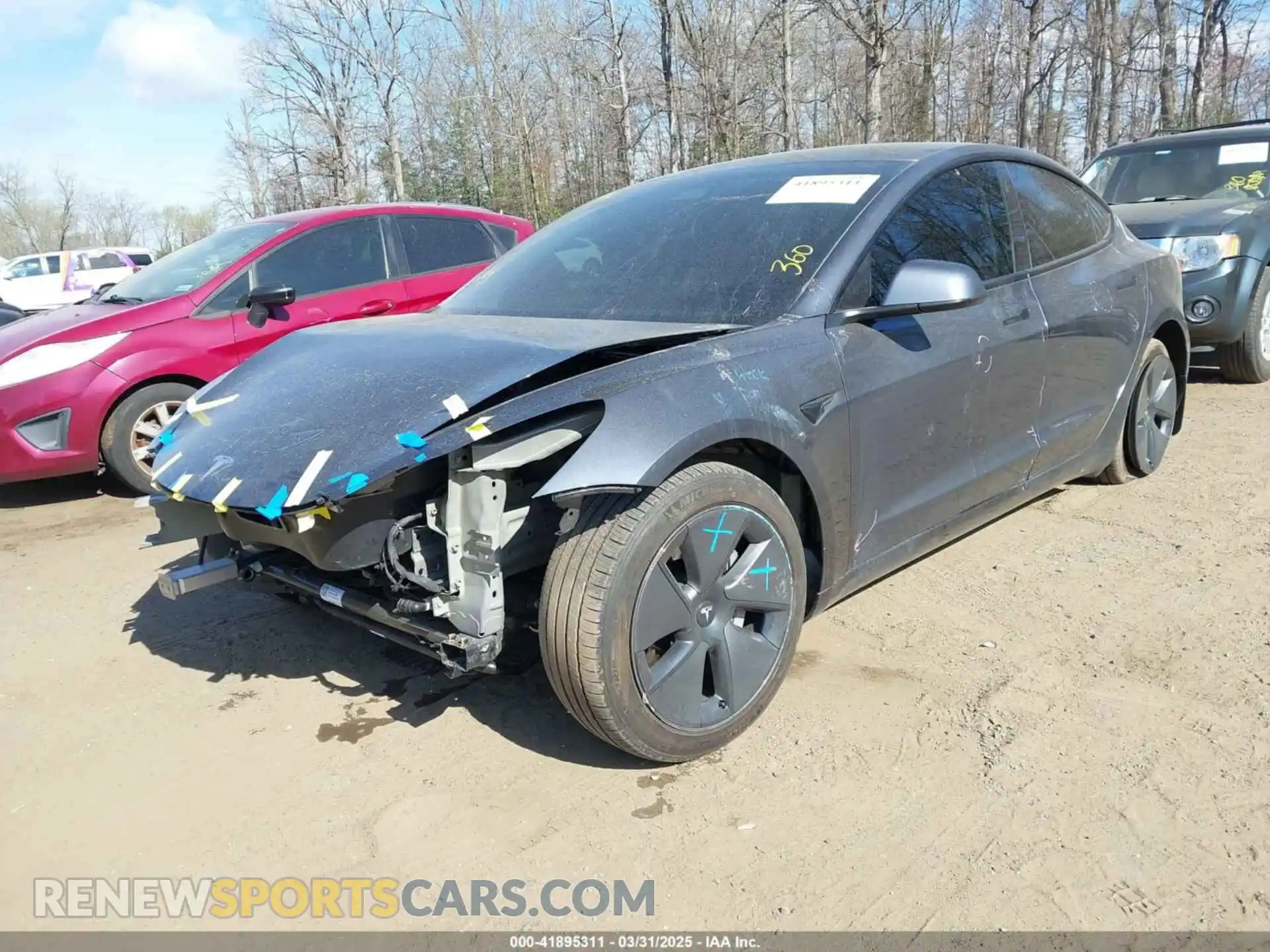 2 Photograph of a damaged car 5YJ3E1EB7MF050917 TESLA MODEL 3 2021
