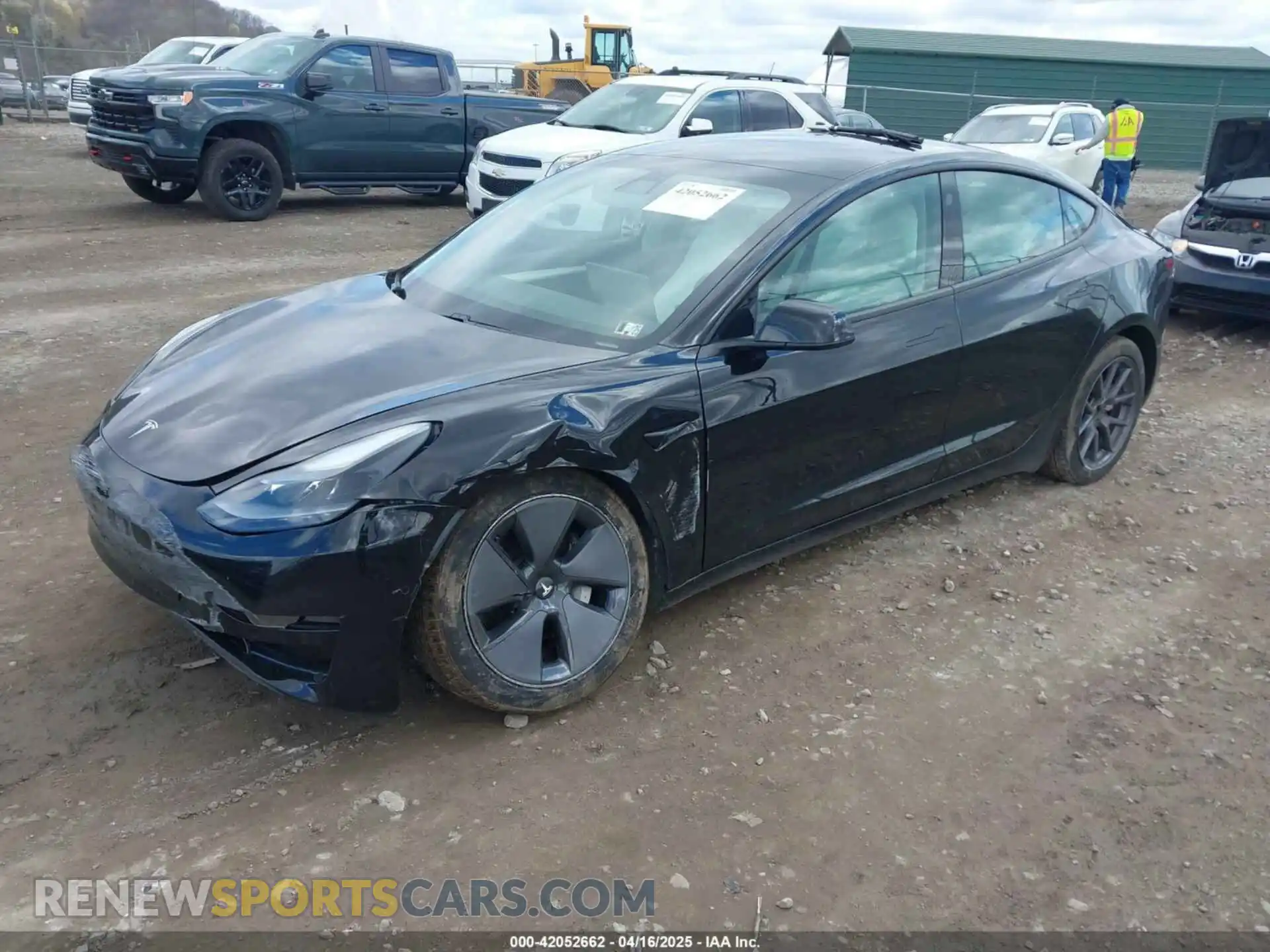 2 fotografías del automóvil dañado 5YJ3E1EB7MF052988 TESLA MODEL 3 2021