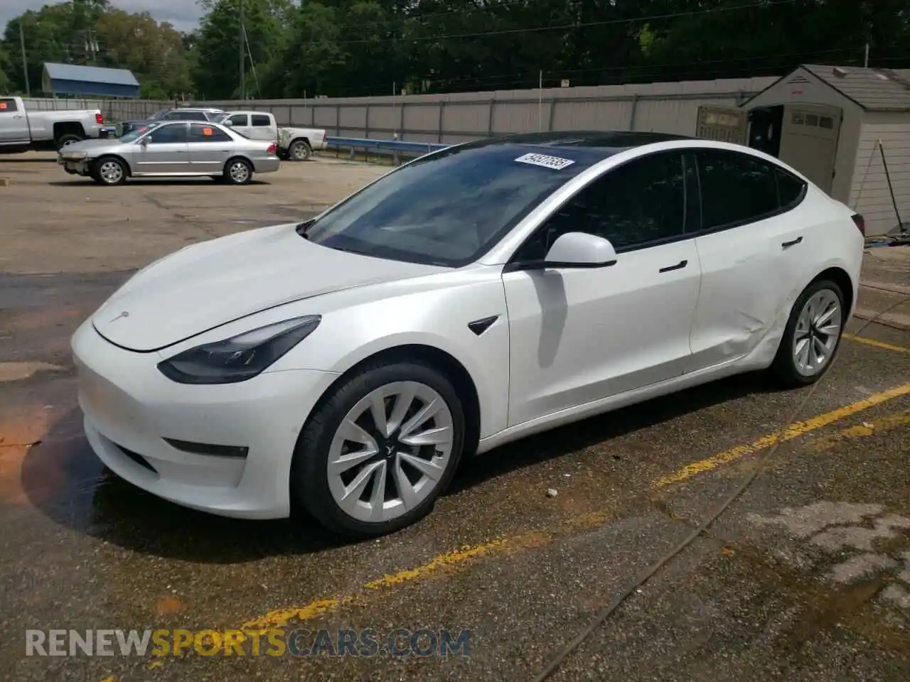 1 Photograph of a damaged car 5YJ3E1EB7MF055714 TESLA MODEL 3 2021