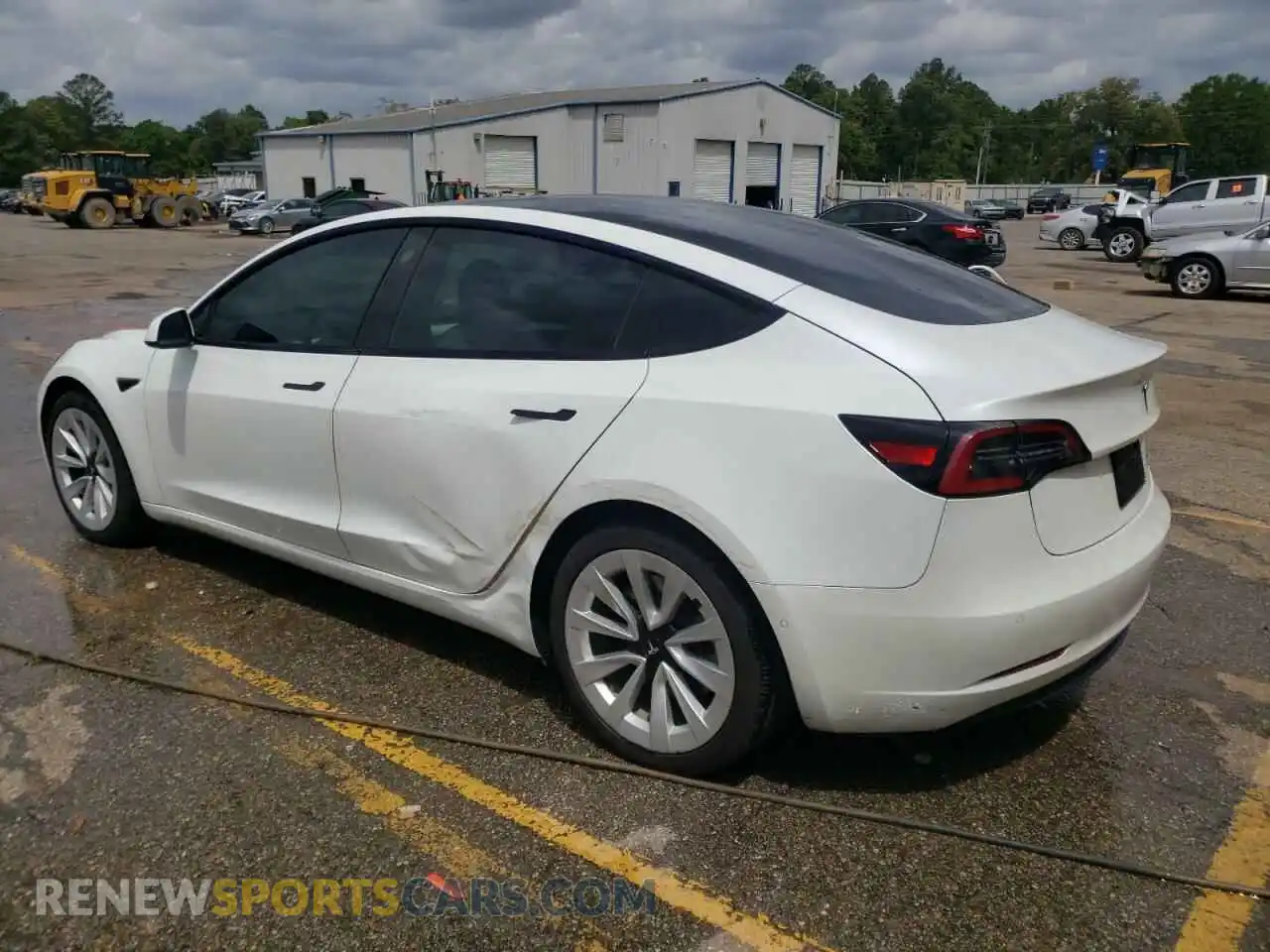 2 Photograph of a damaged car 5YJ3E1EB7MF055714 TESLA MODEL 3 2021