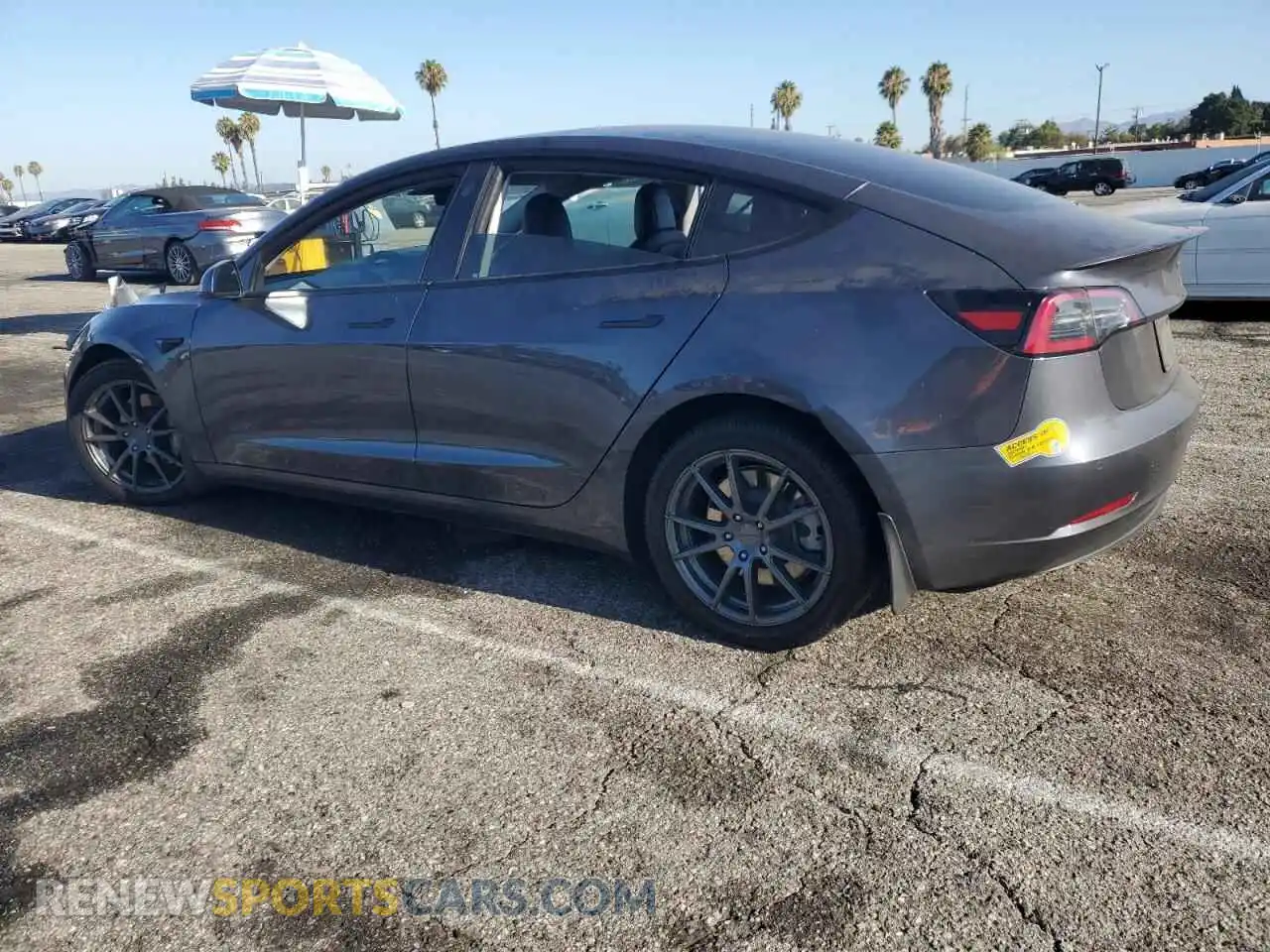 2 Photograph of a damaged car 5YJ3E1EB7MF070942 TESLA MODEL 3 2021