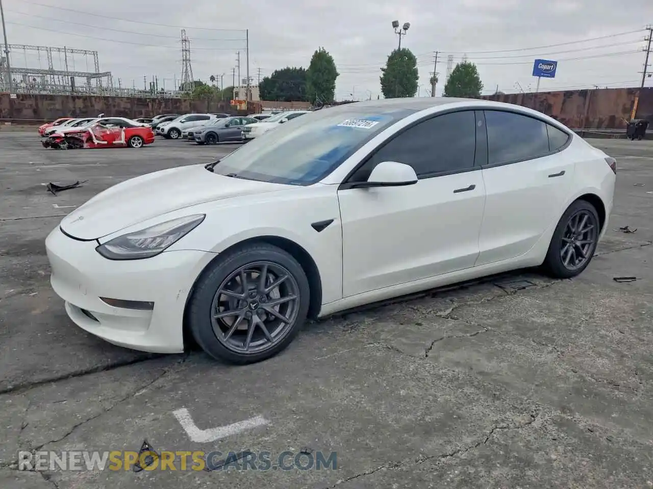 1 Photograph of a damaged car 5YJ3E1EB7MF849340 TESLA MODEL 3 2021