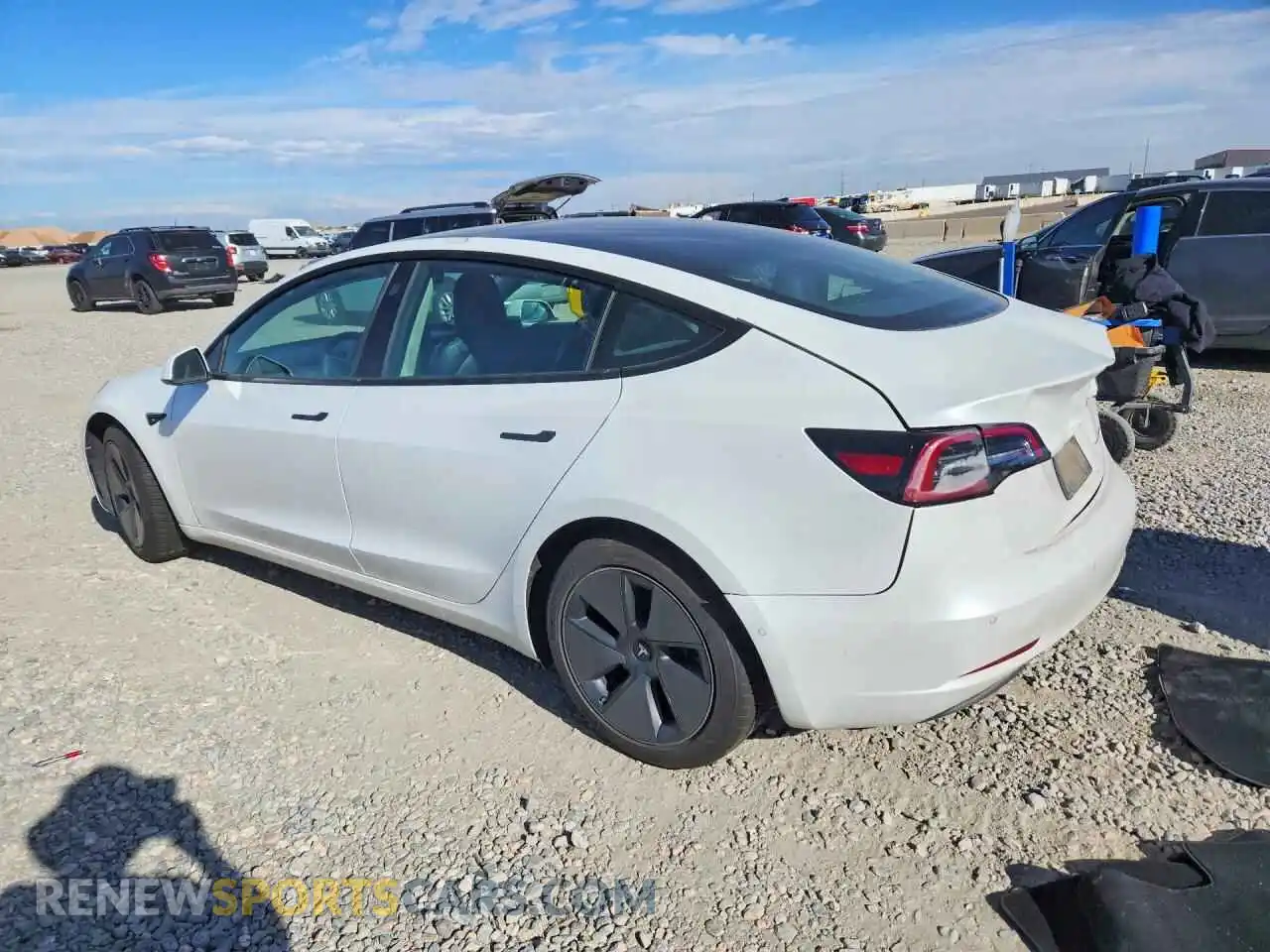 2 Photograph of a damaged car 5YJ3E1EB7MF849385 TESLA MODEL 3 2021