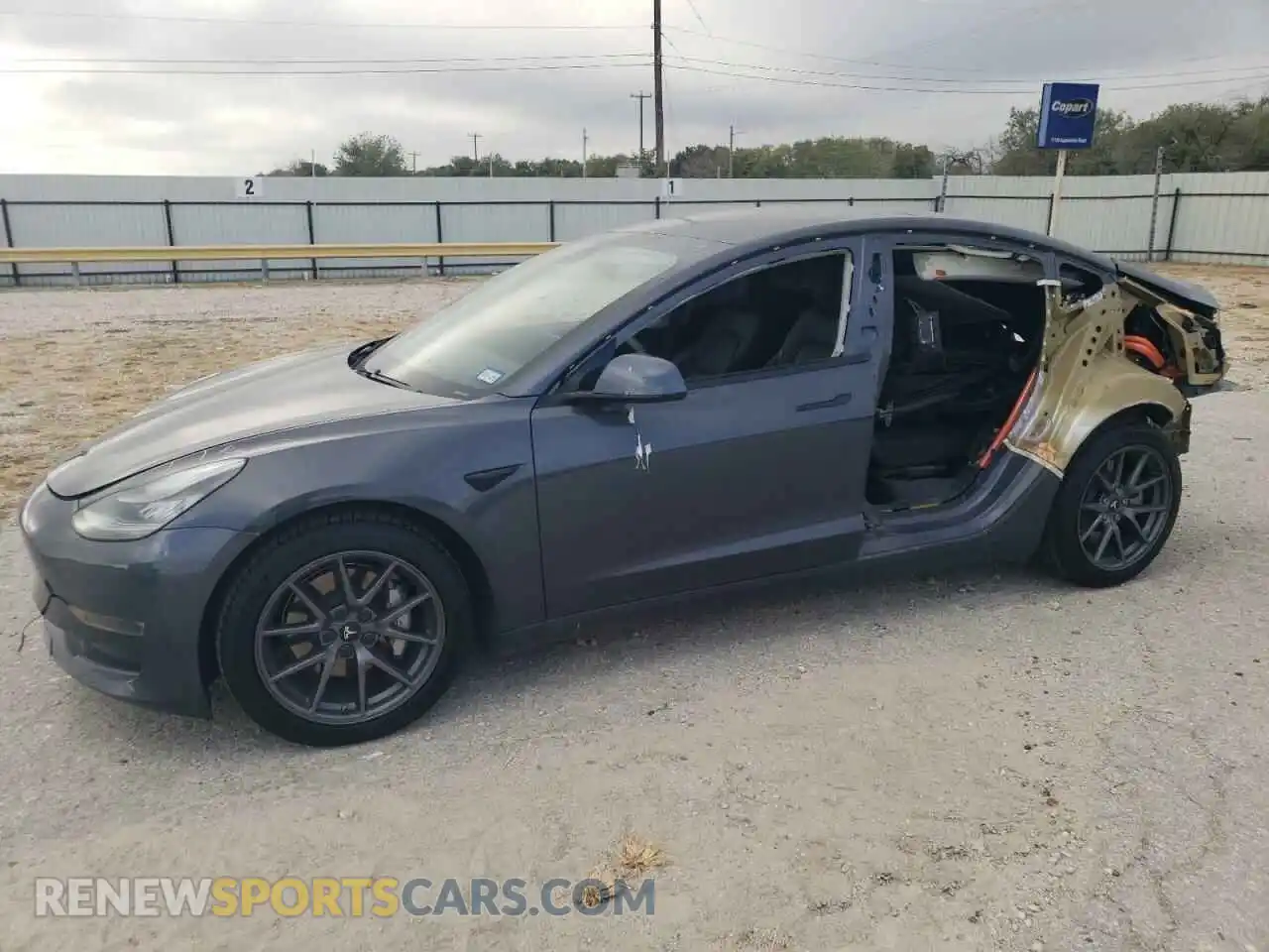 1 Photograph of a damaged car 5YJ3E1EB7MF858328 TESLA MODEL 3 2021