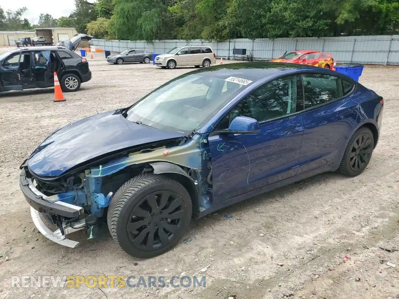 1 Photograph of a damaged car 5YJ3E1EB7MF906605 TESLA MODEL 3 2021