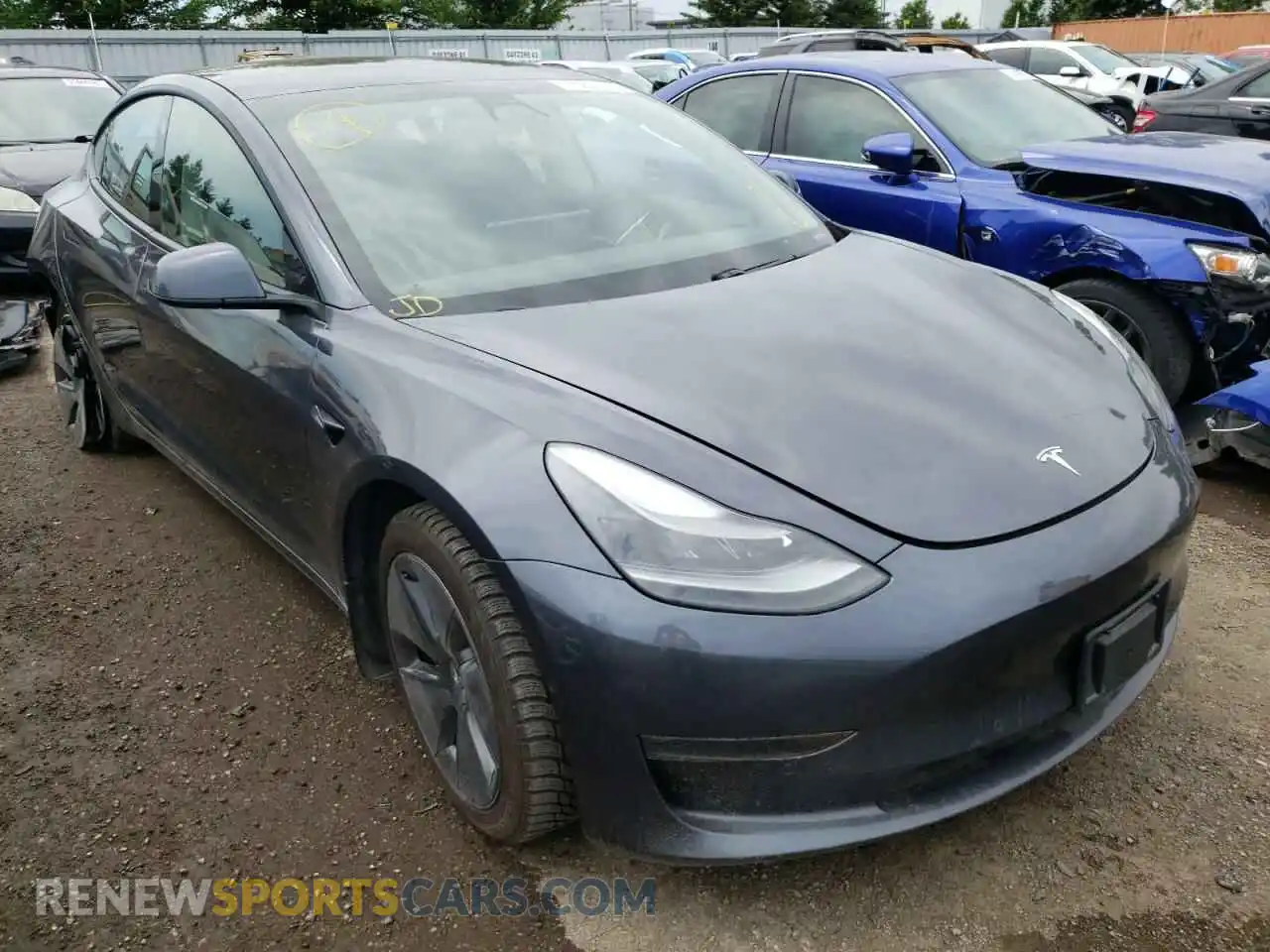 1 Photograph of a damaged car 5YJ3E1EB7MF923601 TESLA MODEL 3 2021