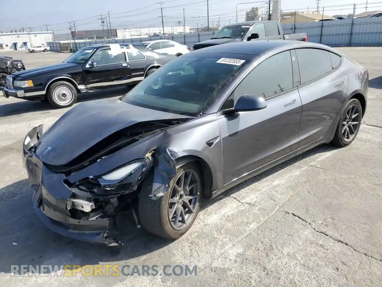 1 Photograph of a damaged car 5YJ3E1EB7MF938468 TESLA MODEL 3 2021