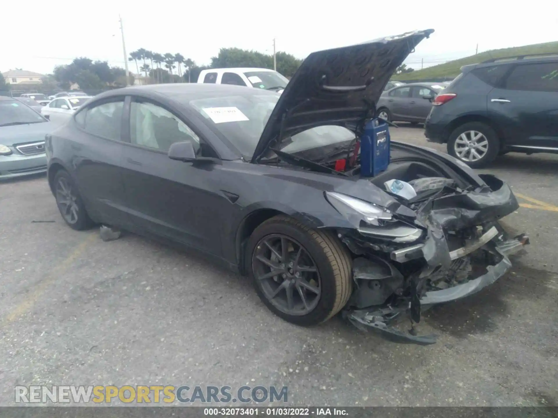 1 Photograph of a damaged car 5YJ3E1EB7MF965475 TESLA MODEL 3 2021