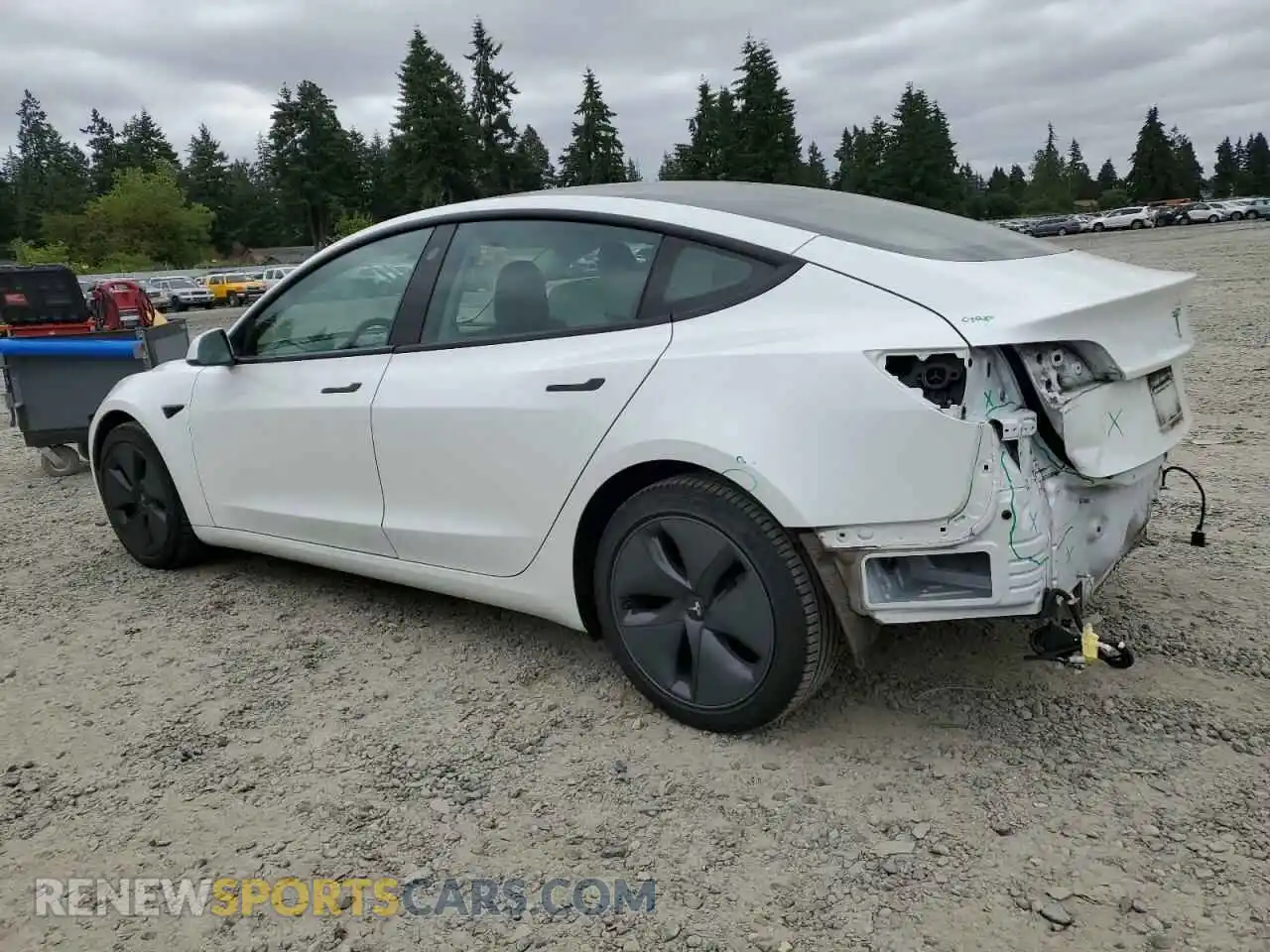 2 Photograph of a damaged car 5YJ3E1EB8MF002410 TESLA MODEL 3 2021