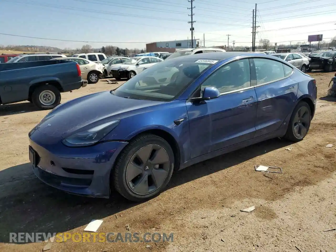 1 Photograph of a damaged car 5YJ3E1EB8MF003072 TESLA MODEL 3 2021