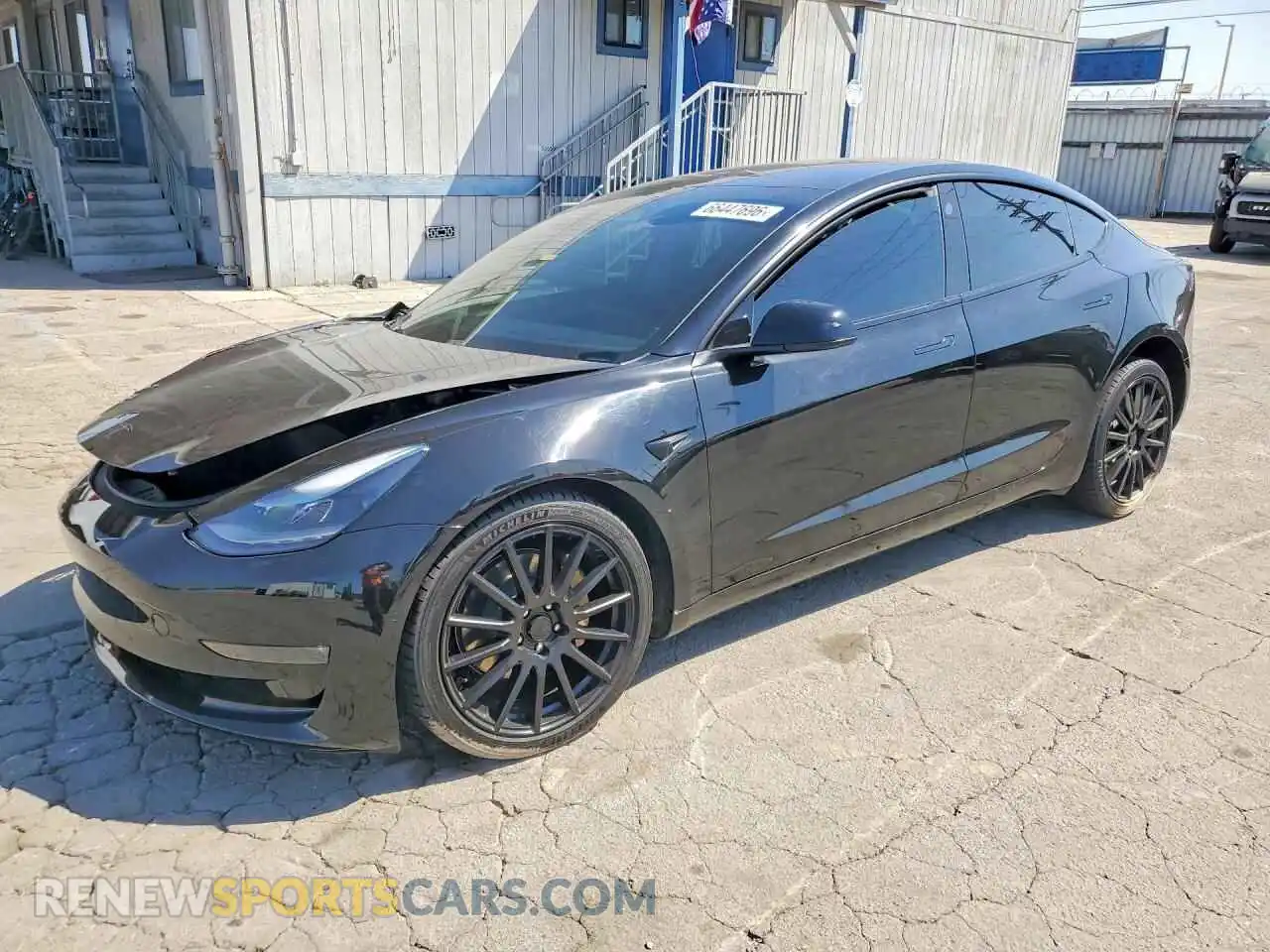 1 Photograph of a damaged car 5YJ3E1EB8MF003606 TESLA MODEL 3 2021