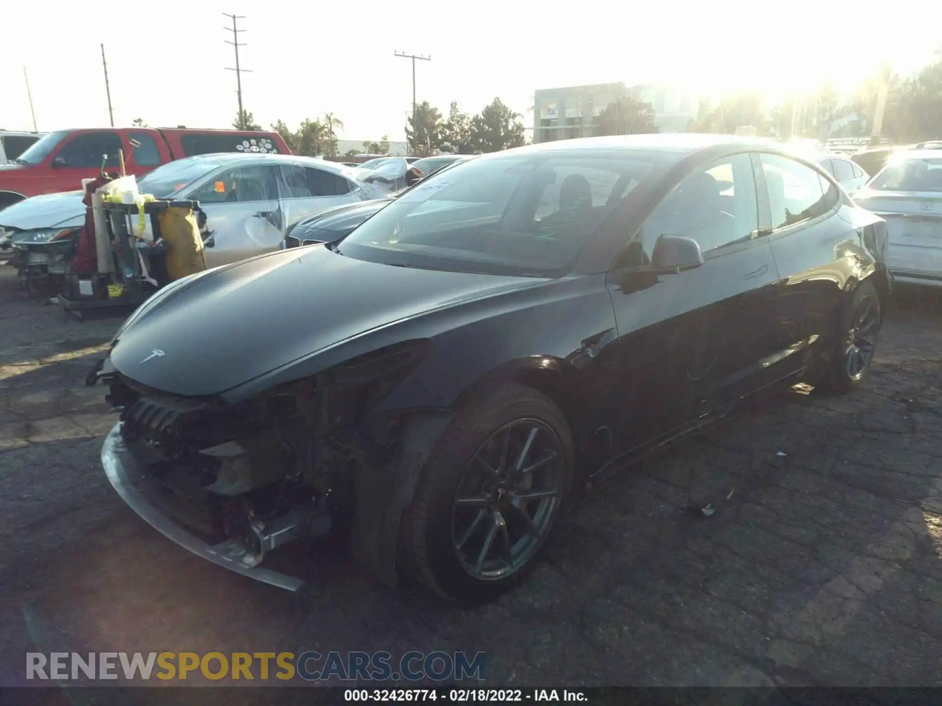 2 Photograph of a damaged car 5YJ3E1EB8MF003847 TESLA MODEL 3 2021